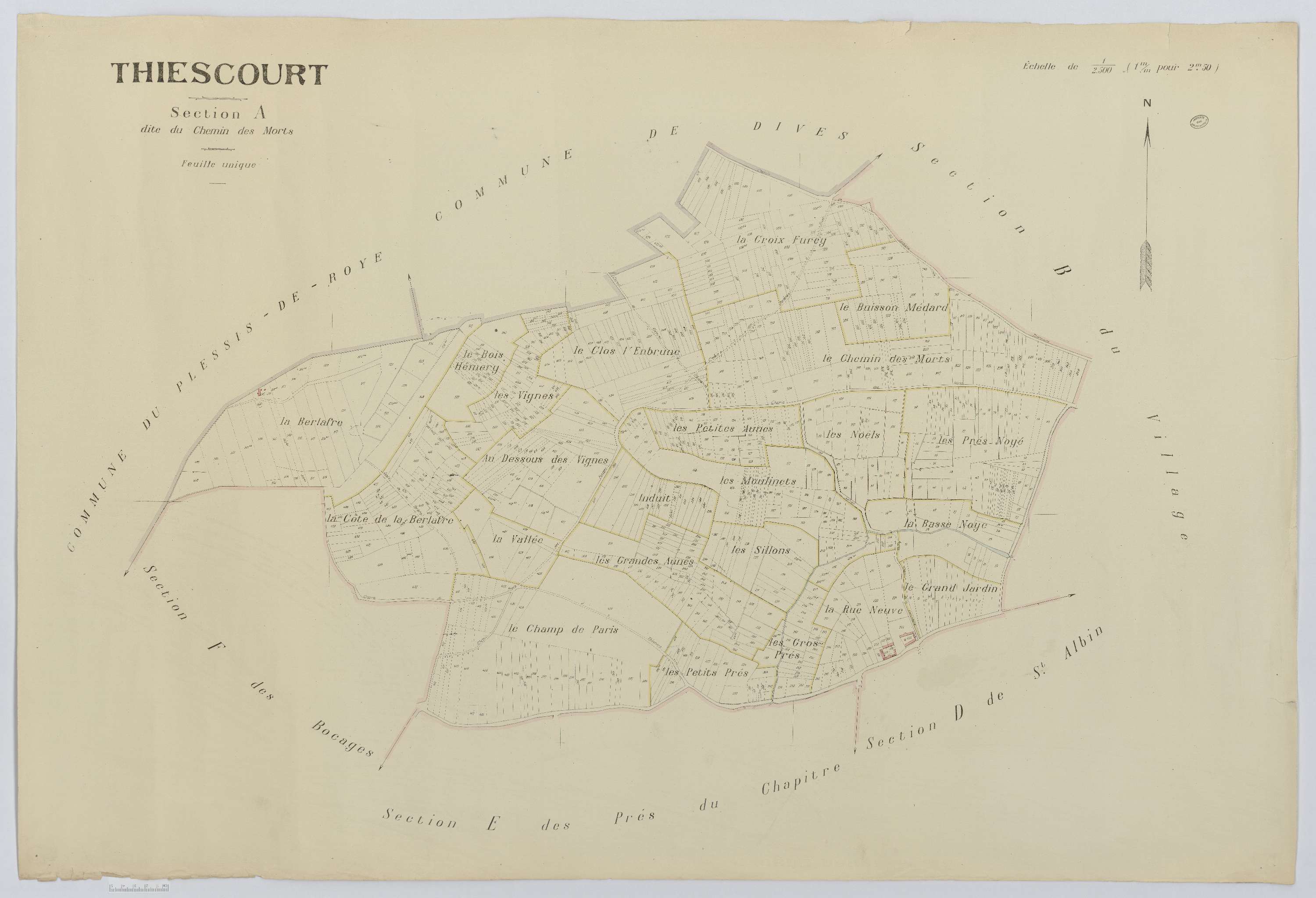 Thiescourt - Cadastre napoléonien (copie), section A