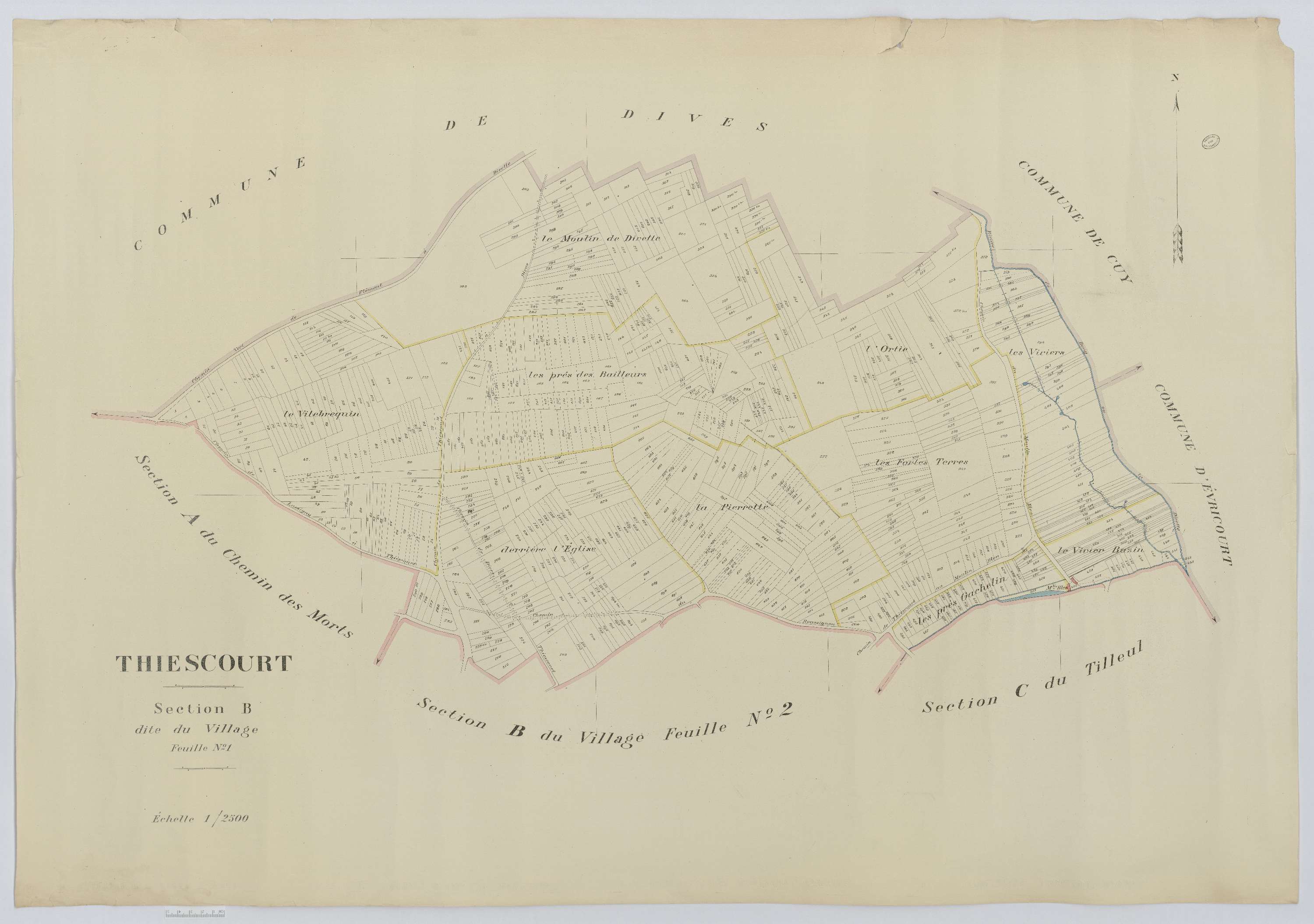 Thiescourt - Cadastre napoléonien (copie), section B1