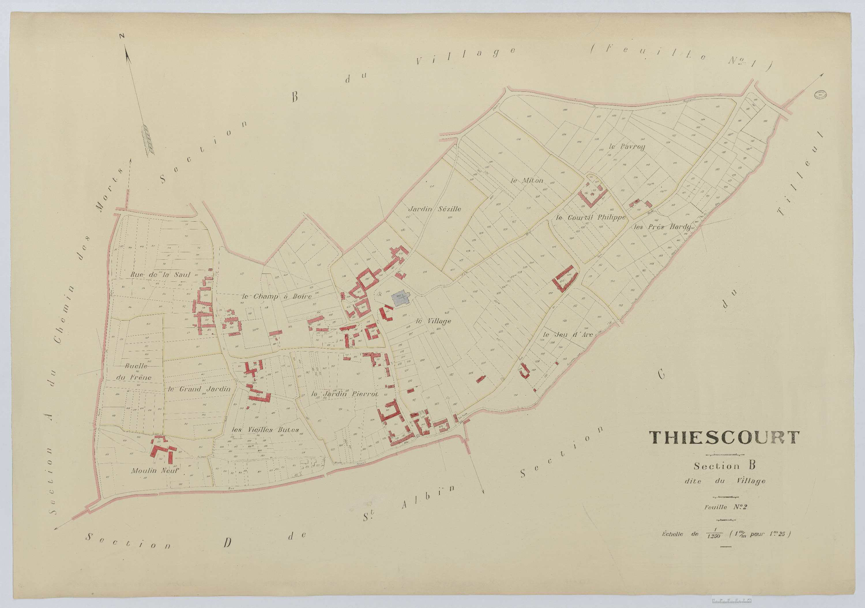 Thiescourt - Cadastre napoléonien (copie), section B2