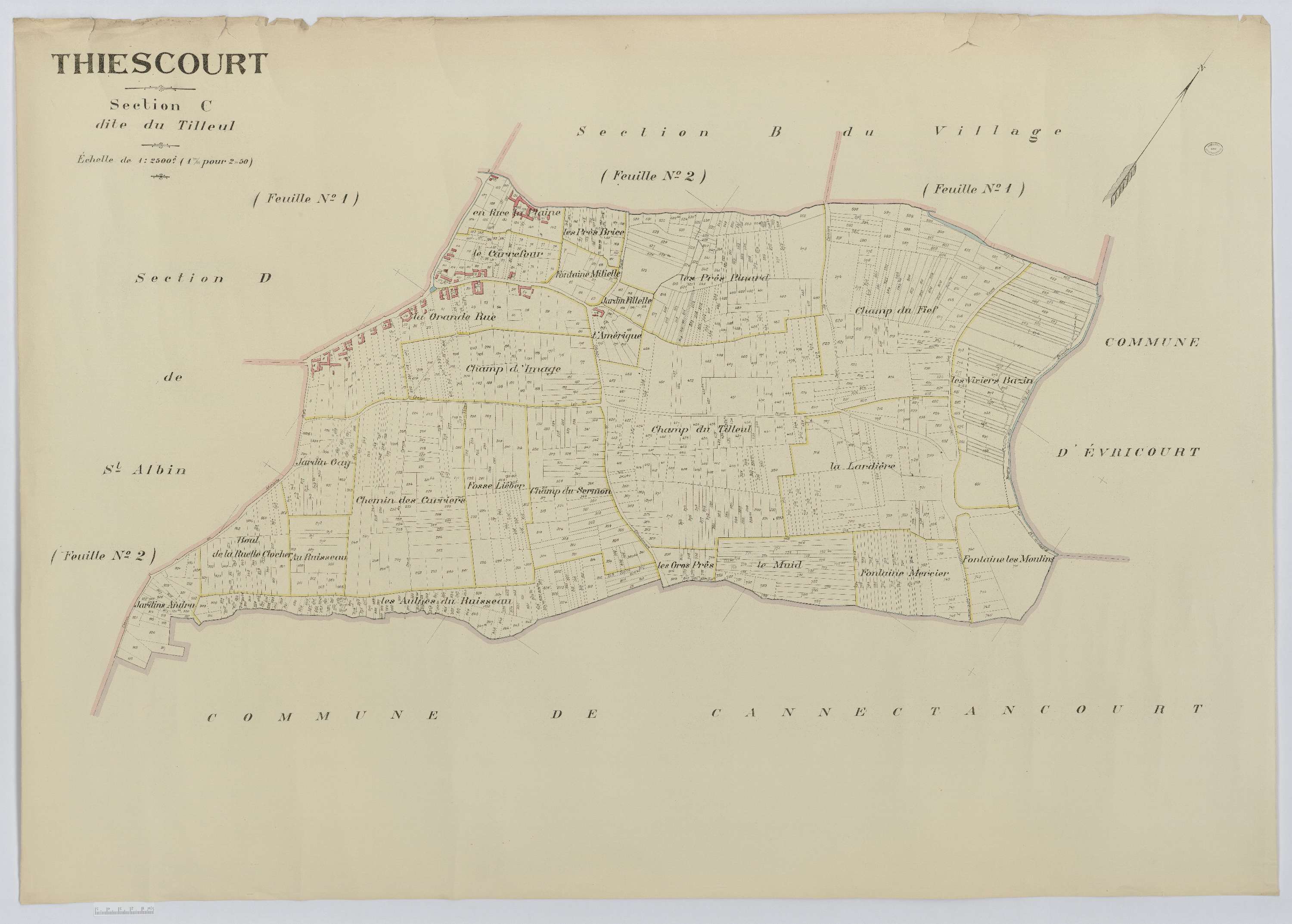 Thiescourt - Cadastre napoléonien (copie), section C, feuille unique