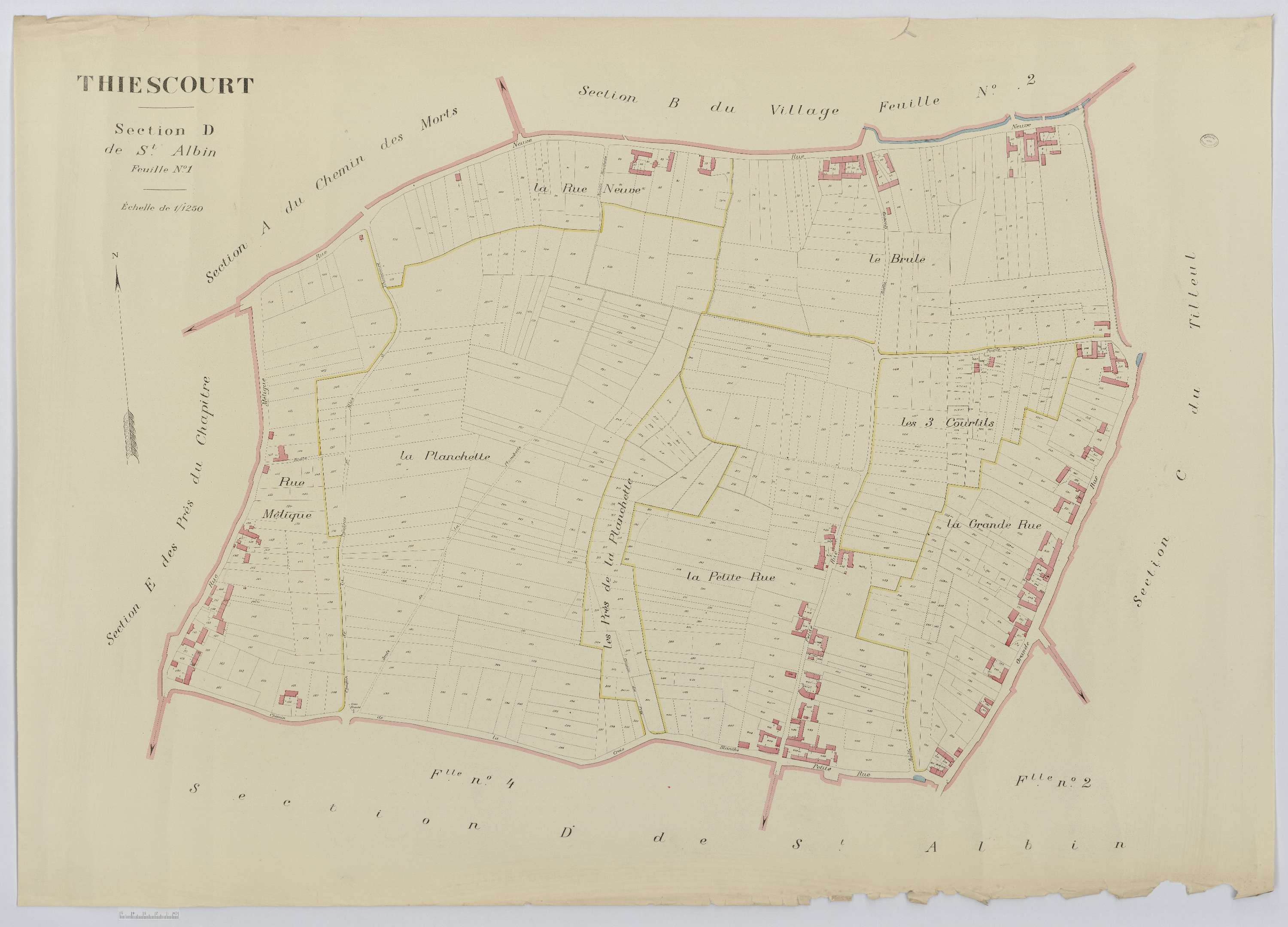 Thiescourt - Cadastre napoléonien (copie), section D1