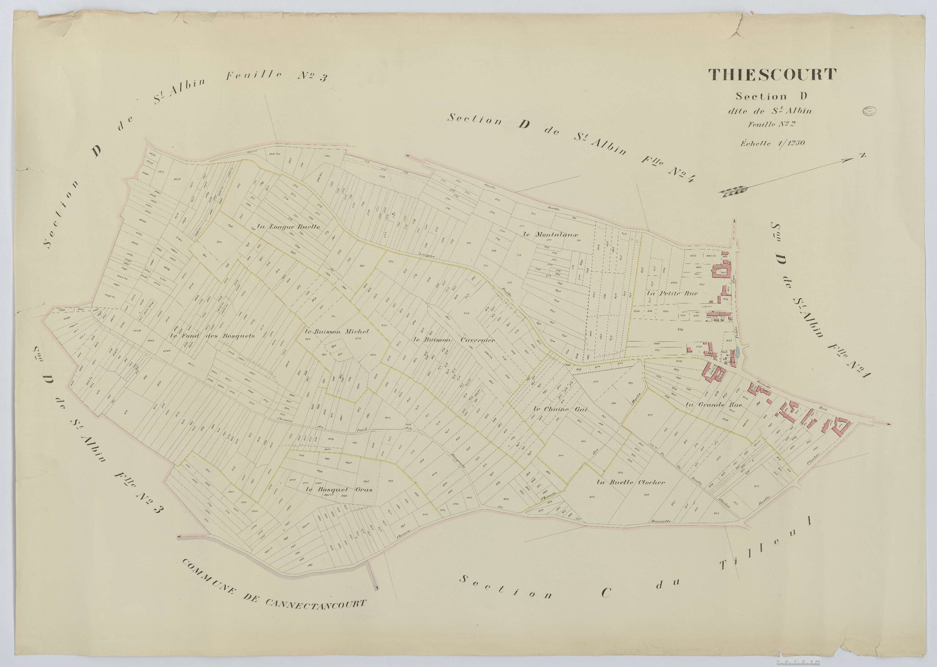 Thiescourt - Cadastre napoléonien (copie), section D2
