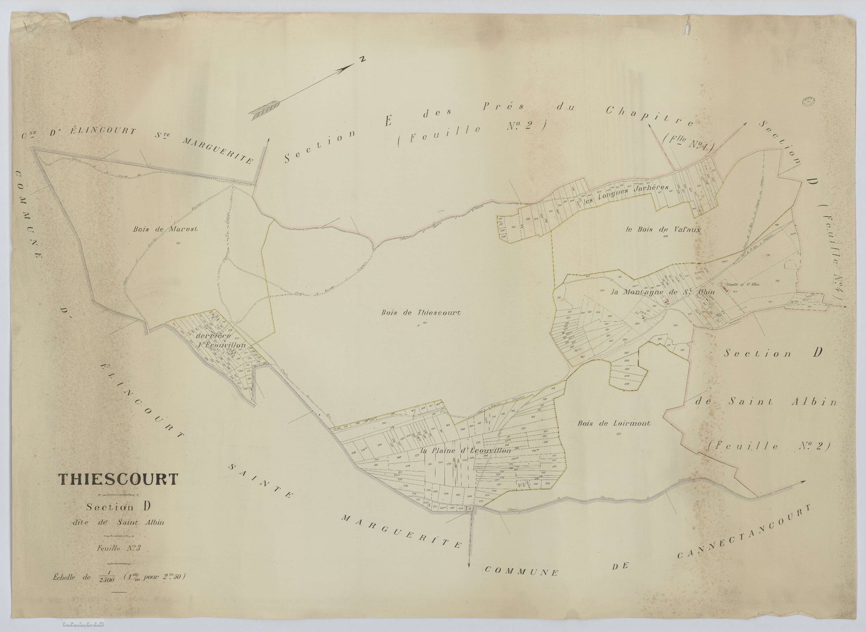 Thiescourt - Cadastre napoléonien (copie), section D3