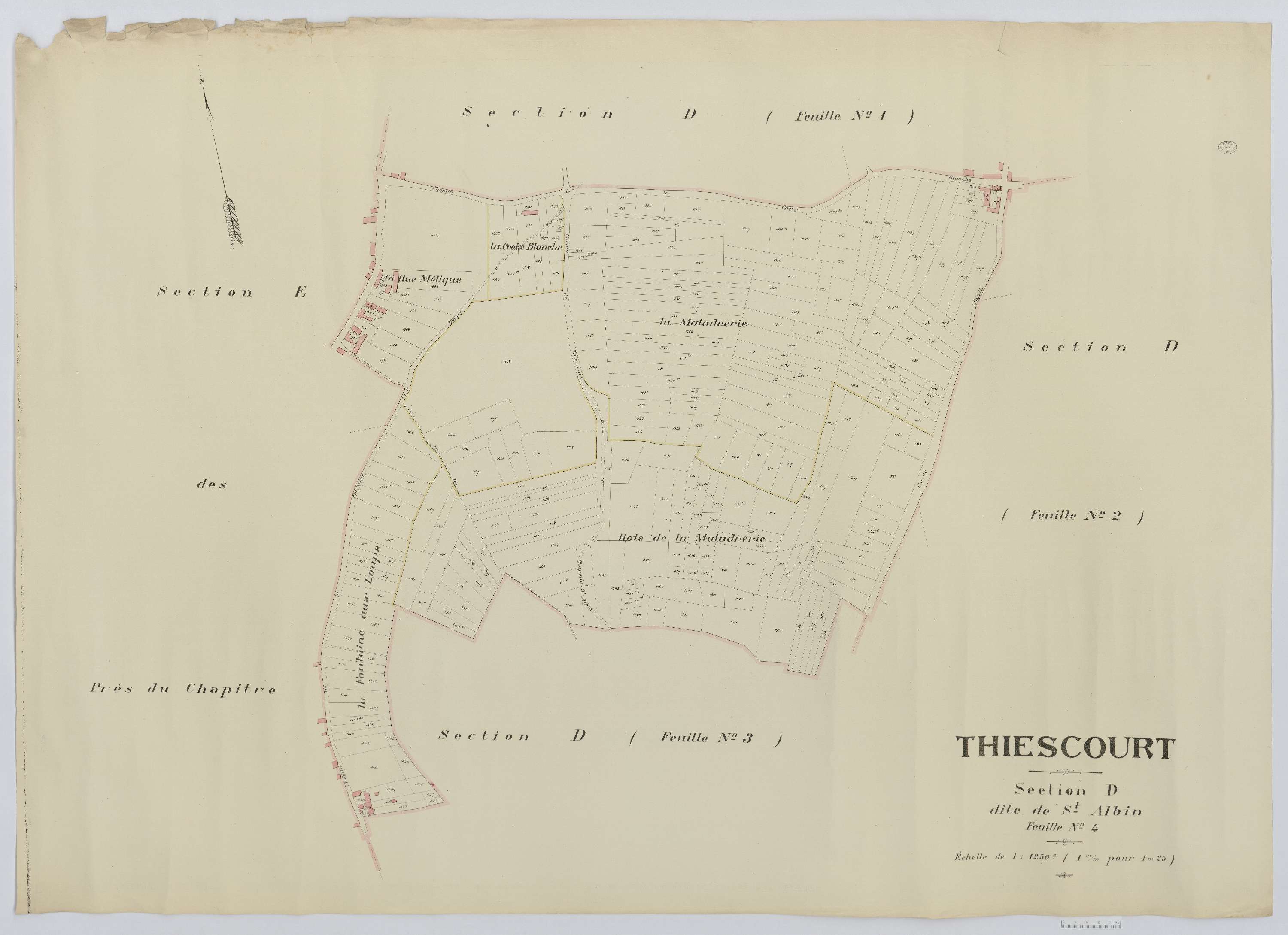Thiescourt - Cadastre napoléonien (copie), section D4