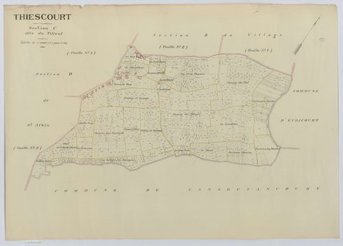 Thiescourt - Cadastre napoléonien (copie), section C, feuille unique