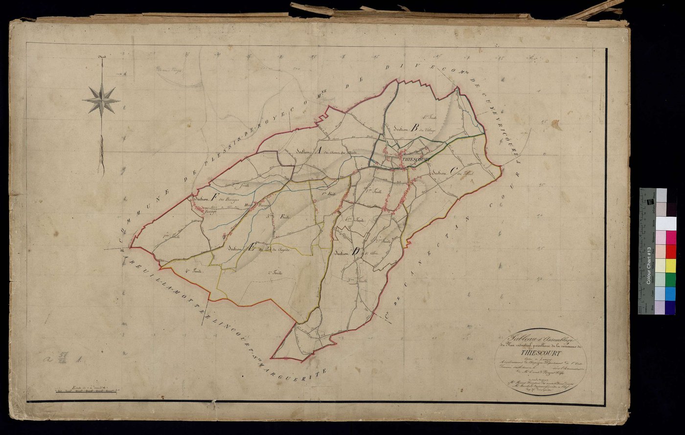 Thiescourt - Cadastre napoléonien, tableau d'assemblage