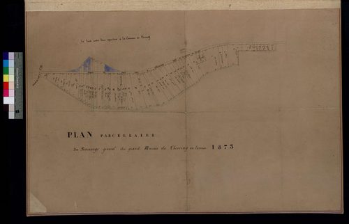 Thiverny - Cadastre napoléonien, plan parcellaire du bornage du grand marais