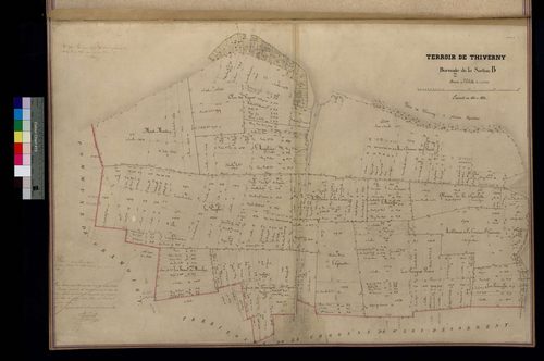 Thiverny - Cadastre napoléonien, section B, bornage