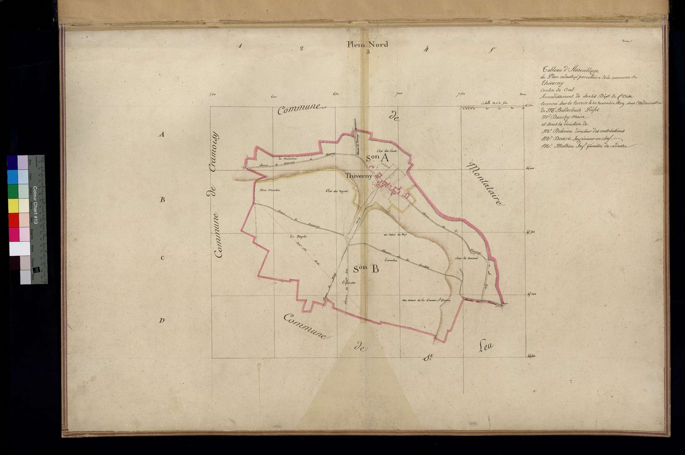 Thiverny - Cadastre napoléonien, tableau d'assemblage