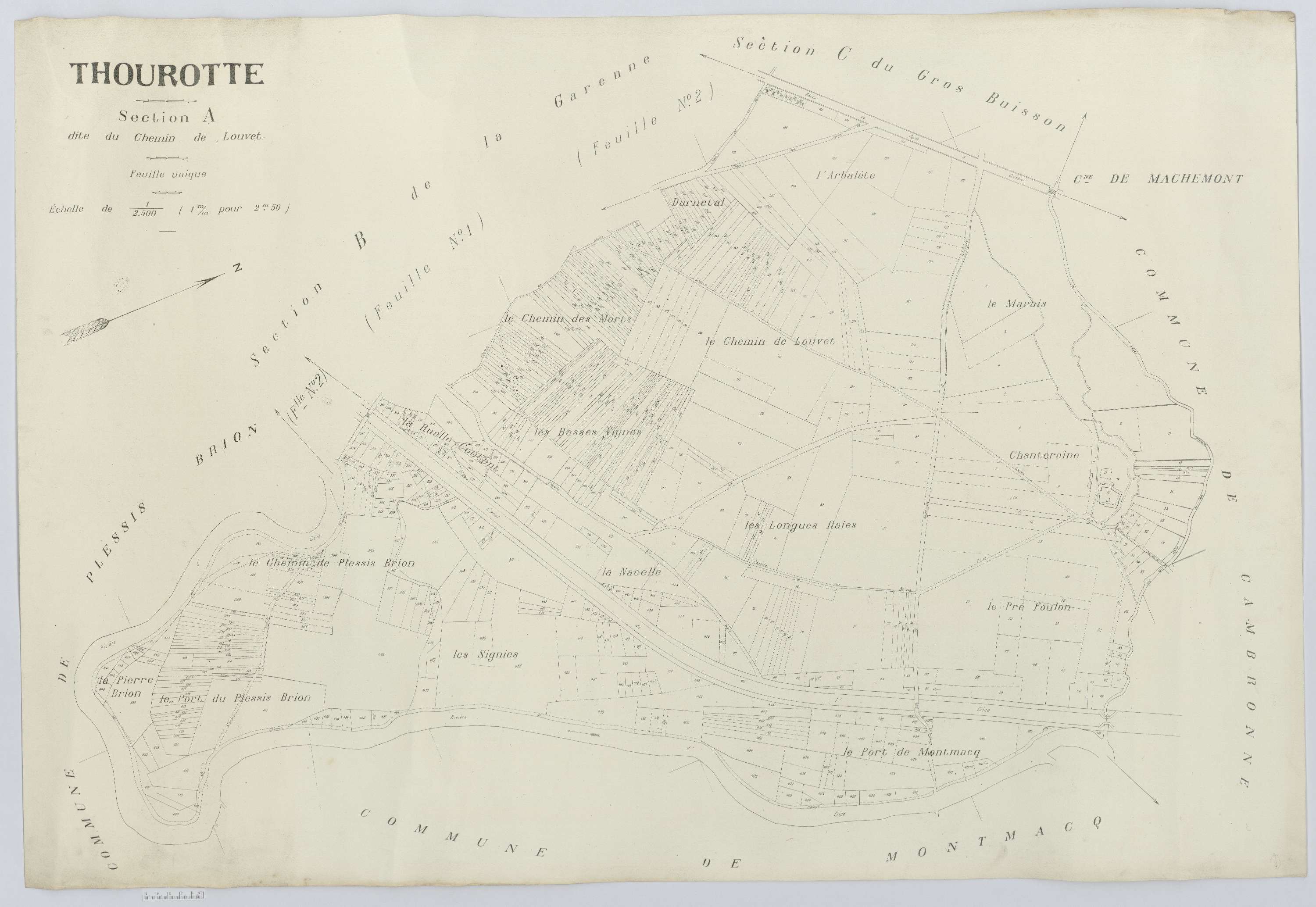 Thourotte - Cadastre napoléonien (copie), section A, feuille unique