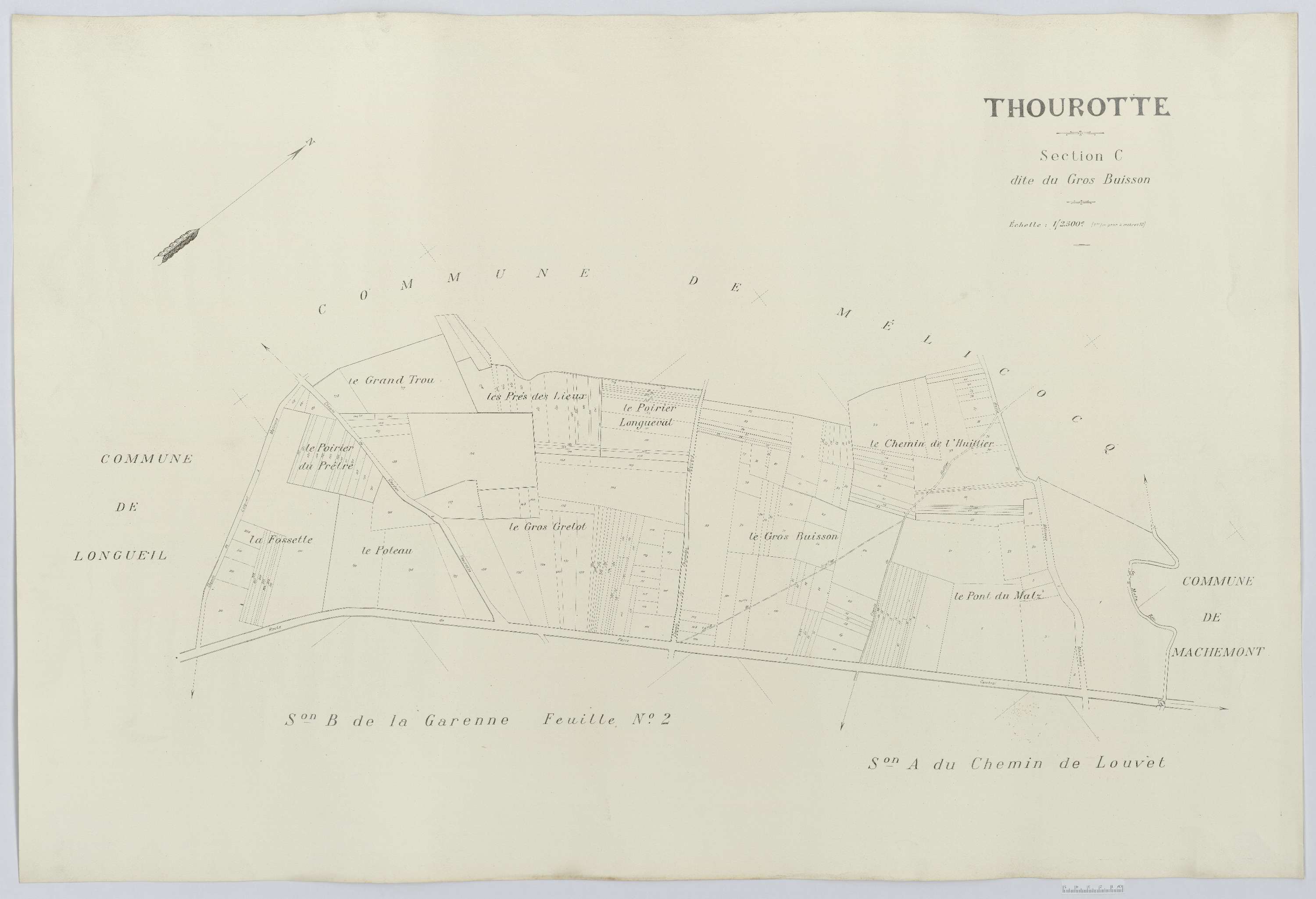 Thourotte - Cadastre napoléonien (copie), section C, feuille unique