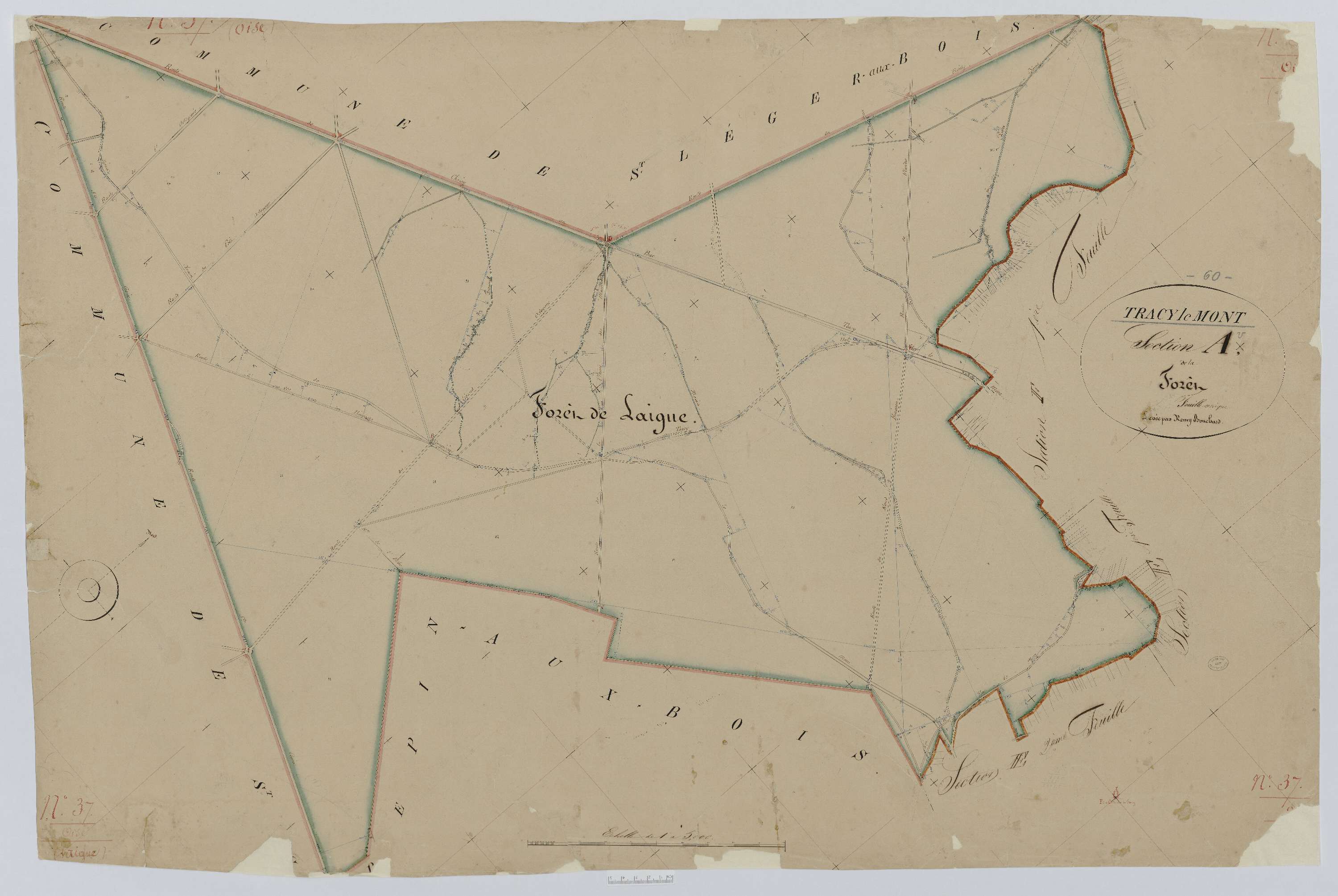 Tracy-le-Mont - Cadastre napoléonien, section A, feuille unique