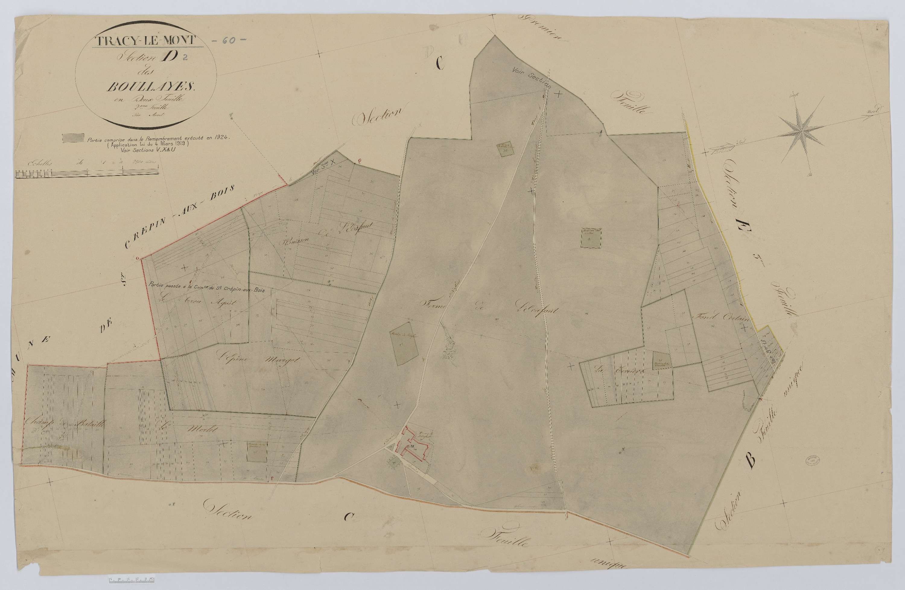 Tracy-le-Mont - Cadastre napoléonien, section D2