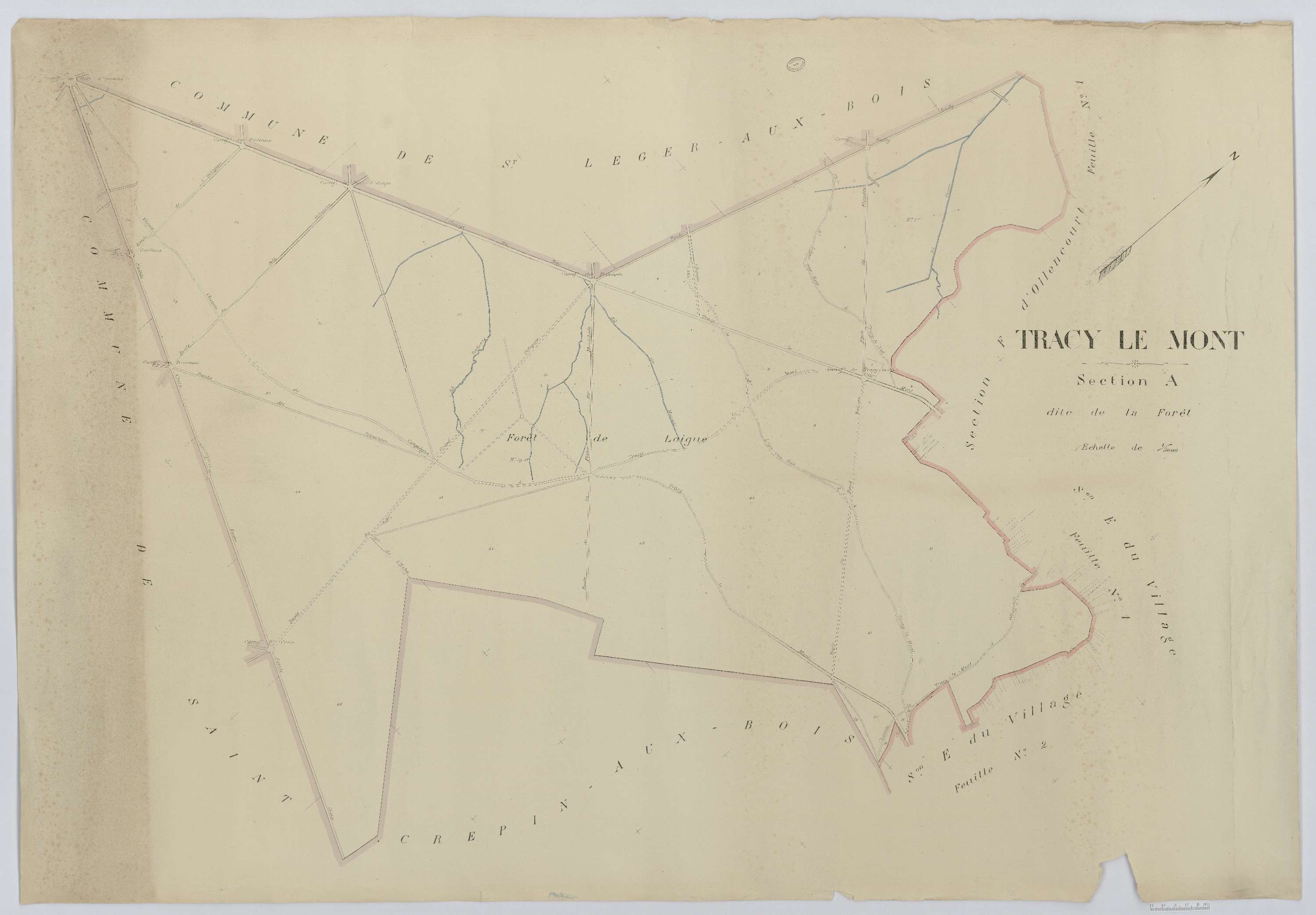 Tracy-le-Mont - Cadastre napoléonien (copie), section A, feuille unique