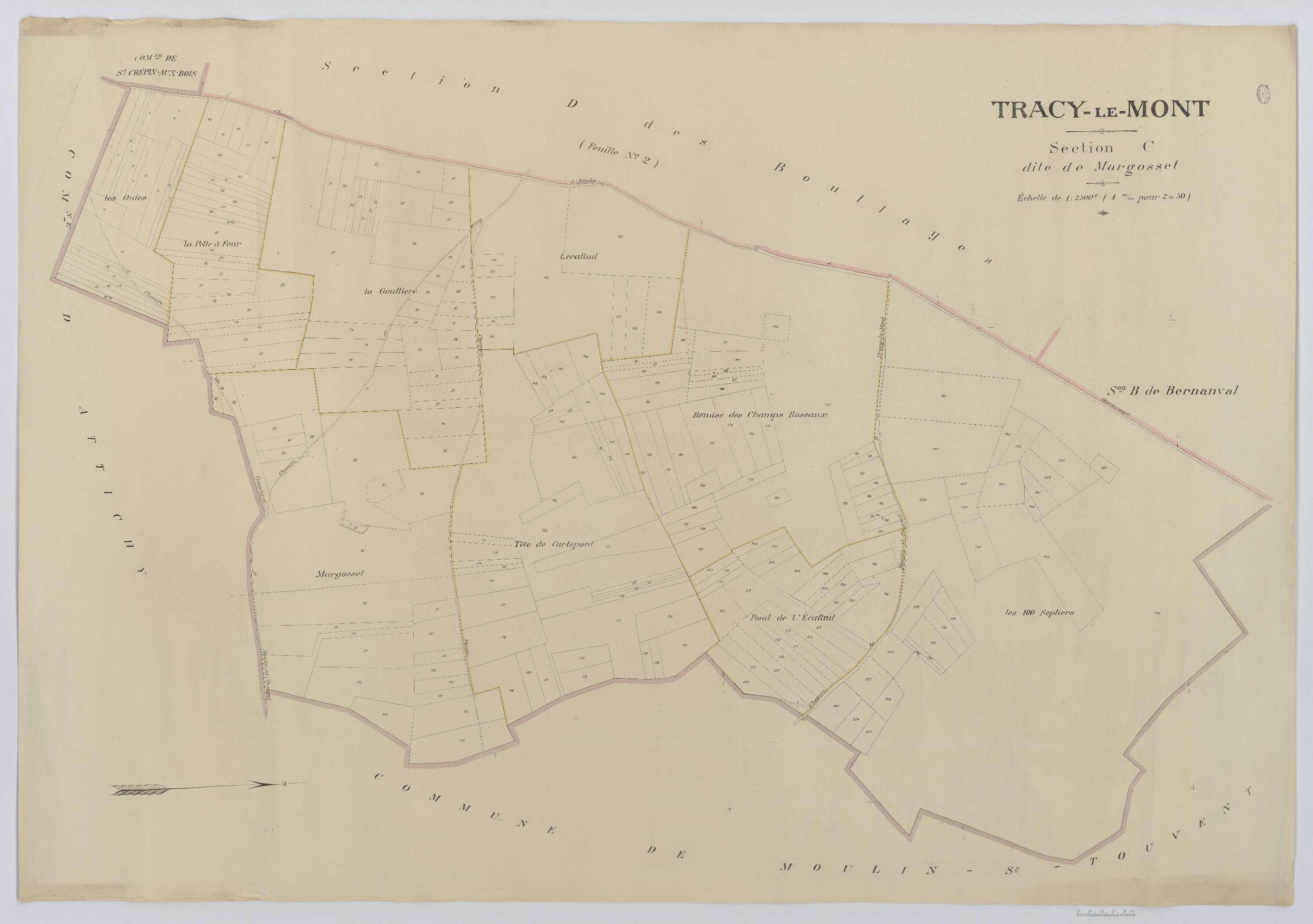 Tracy-le-Mont - Cadastre napoléonien (copie), section C, feuille unique