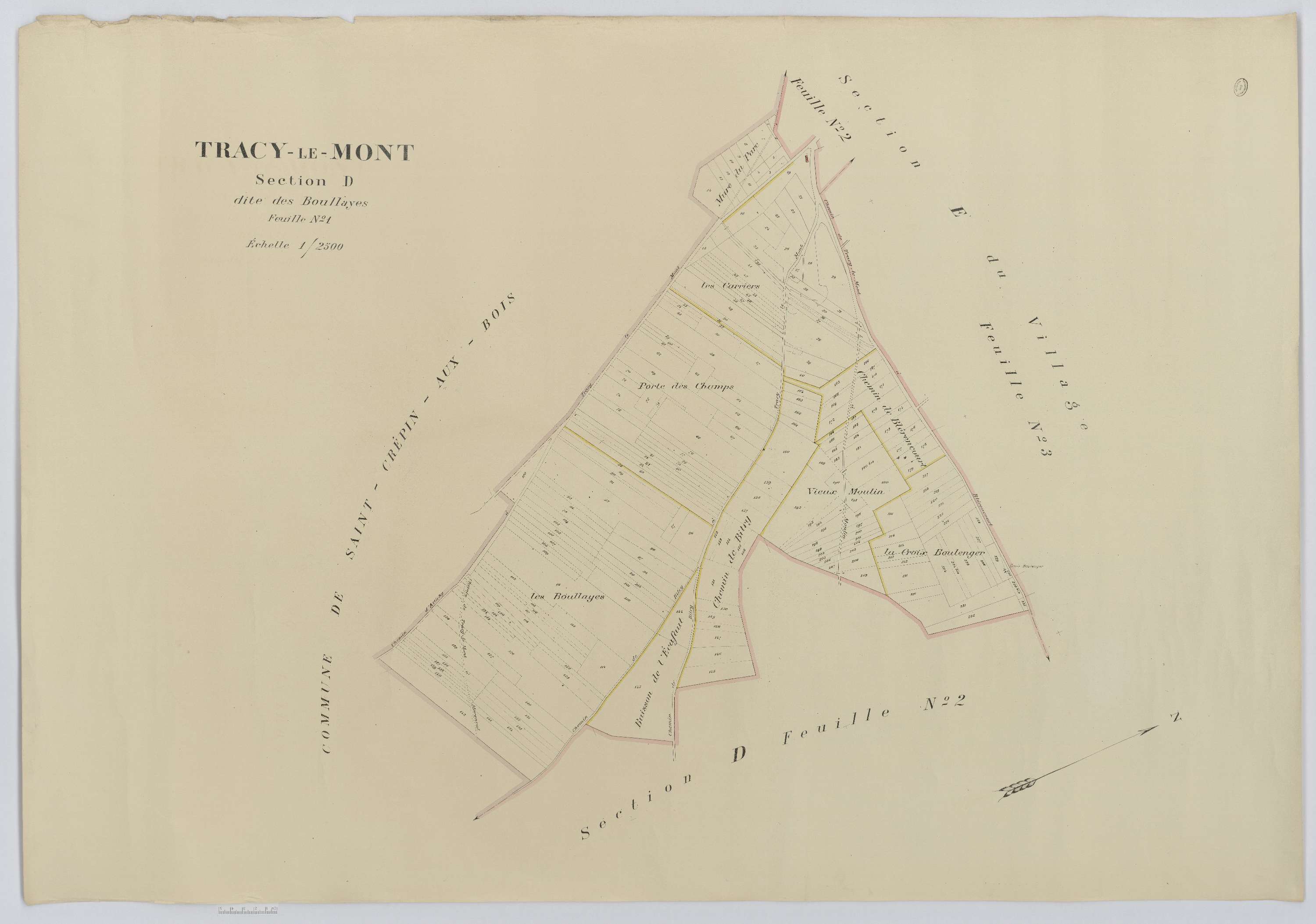Tracy-le-Mont - Cadastre napoléonien (copie), section D1