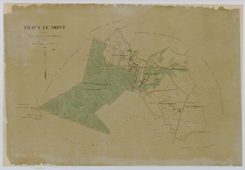Tracy-le-Mont - Cadastre napoléonien (copie), tableau d'assemblage, copie calque