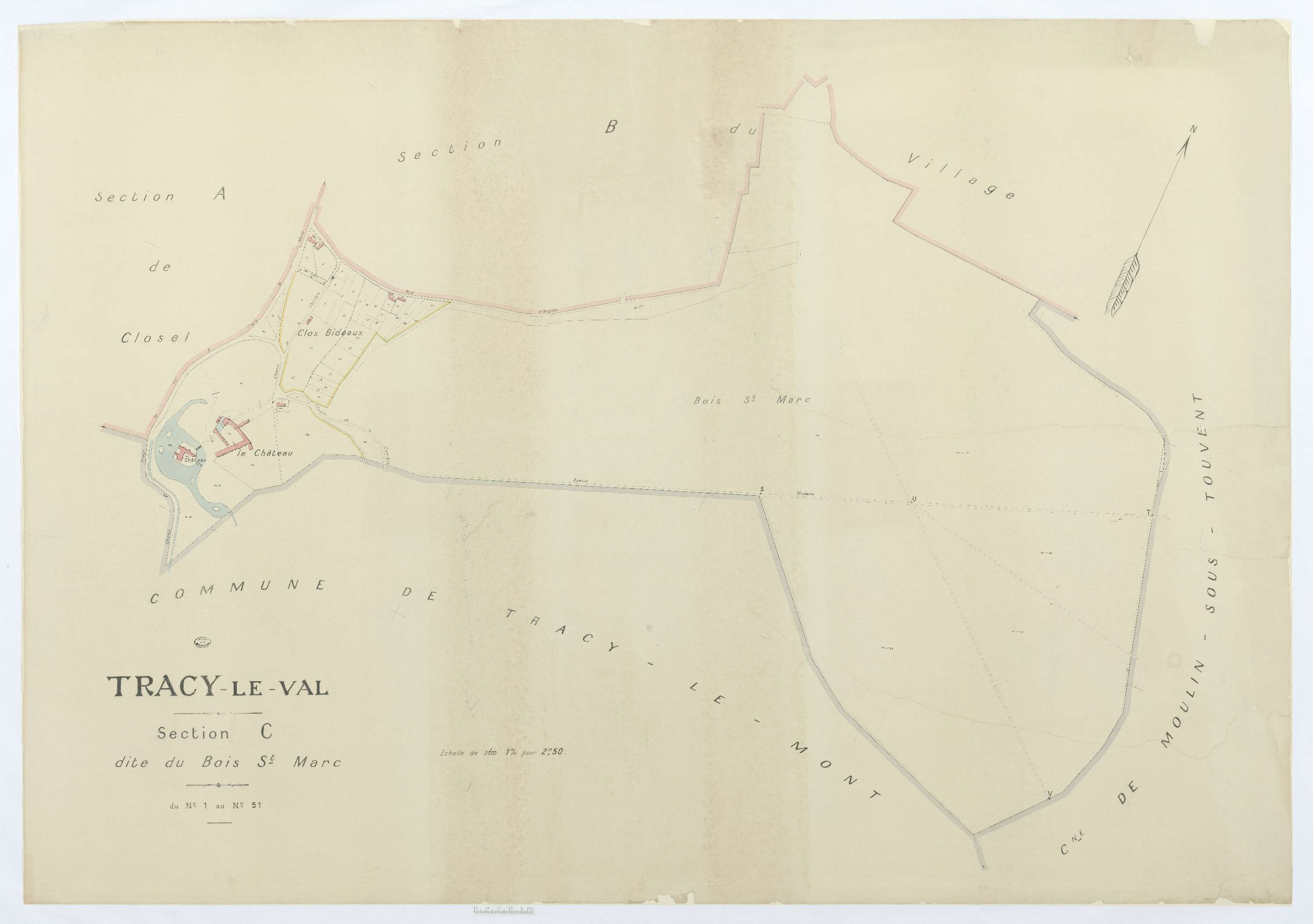 Tracy-le-Val - Cadastre napoléonien (copie), section C, feuille unique