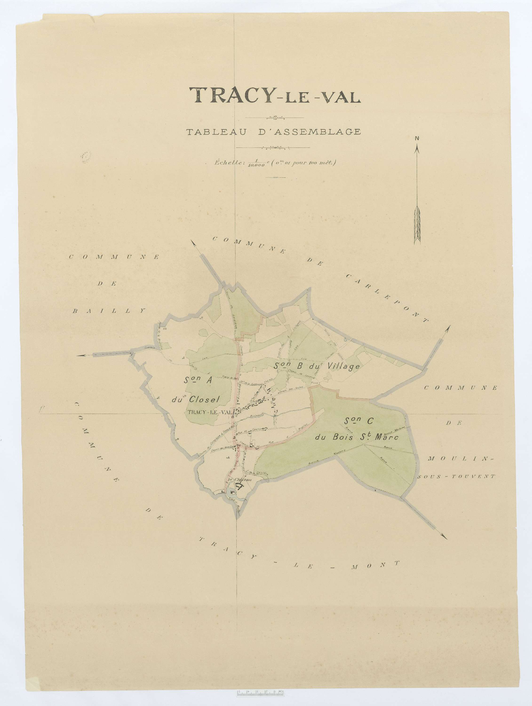 Tracy-le-Val - Cadastre napoléonien (copie), tableau d'assemblage