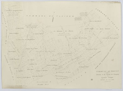 Tricot - Cadastre napoléonien (copie), section A, feuille unique