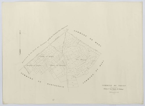 Tricot - Cadastre napoléonien (copie), section C, feuille unique