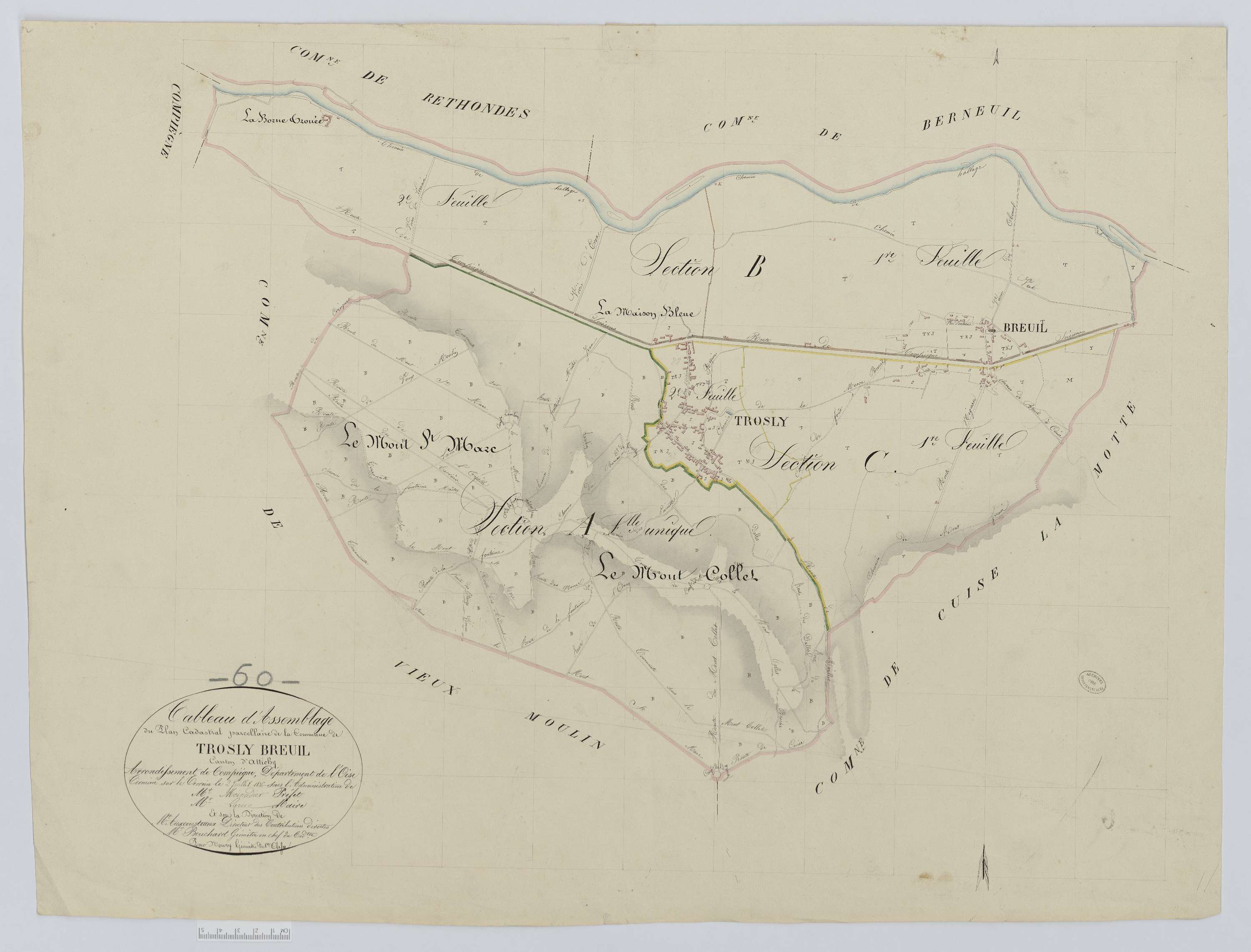 Trosly-Breuil - Cadastre napoléonien, tableau d'assemblage