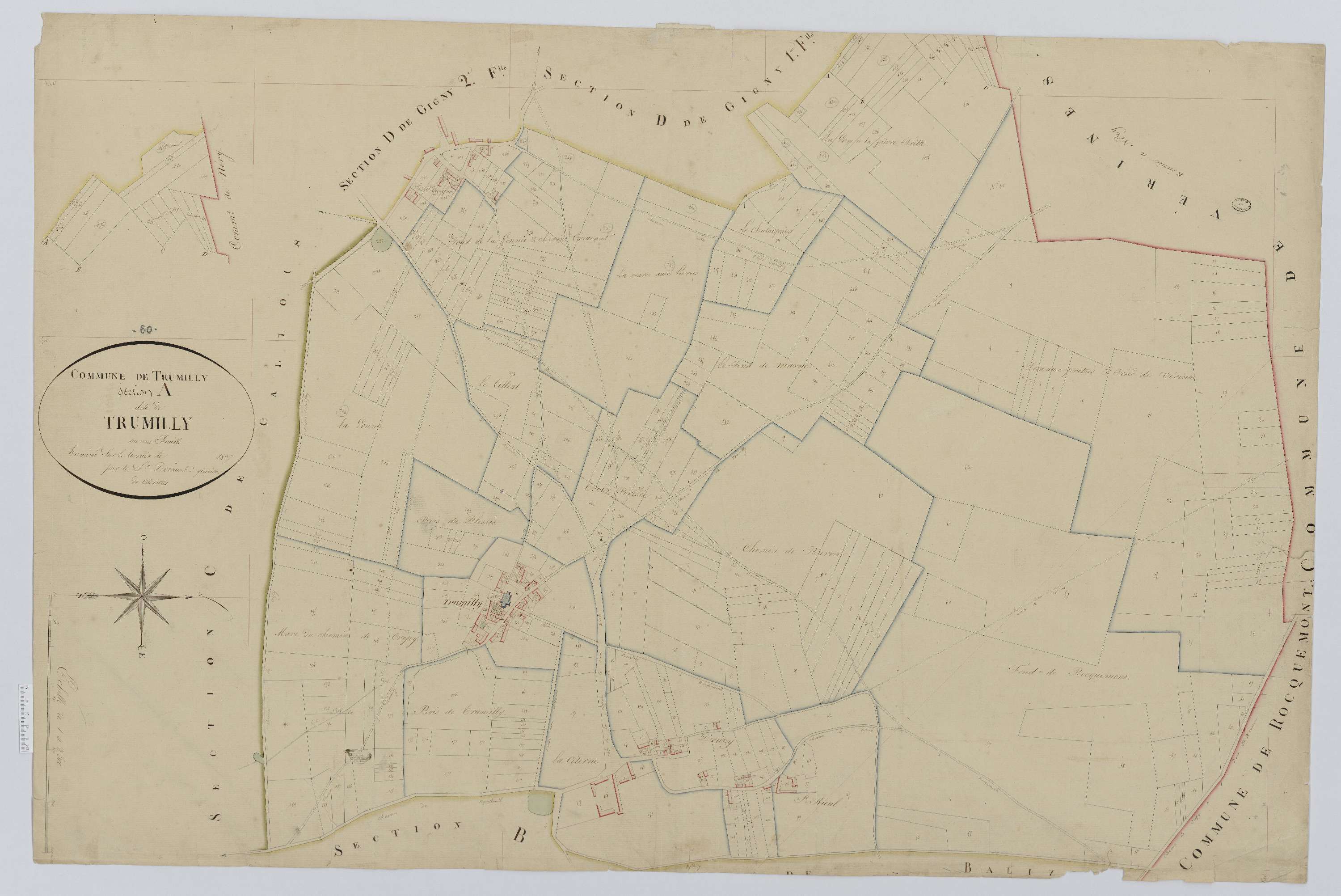 Trumilly - Cadastre napoléonien, section A, feuille unique