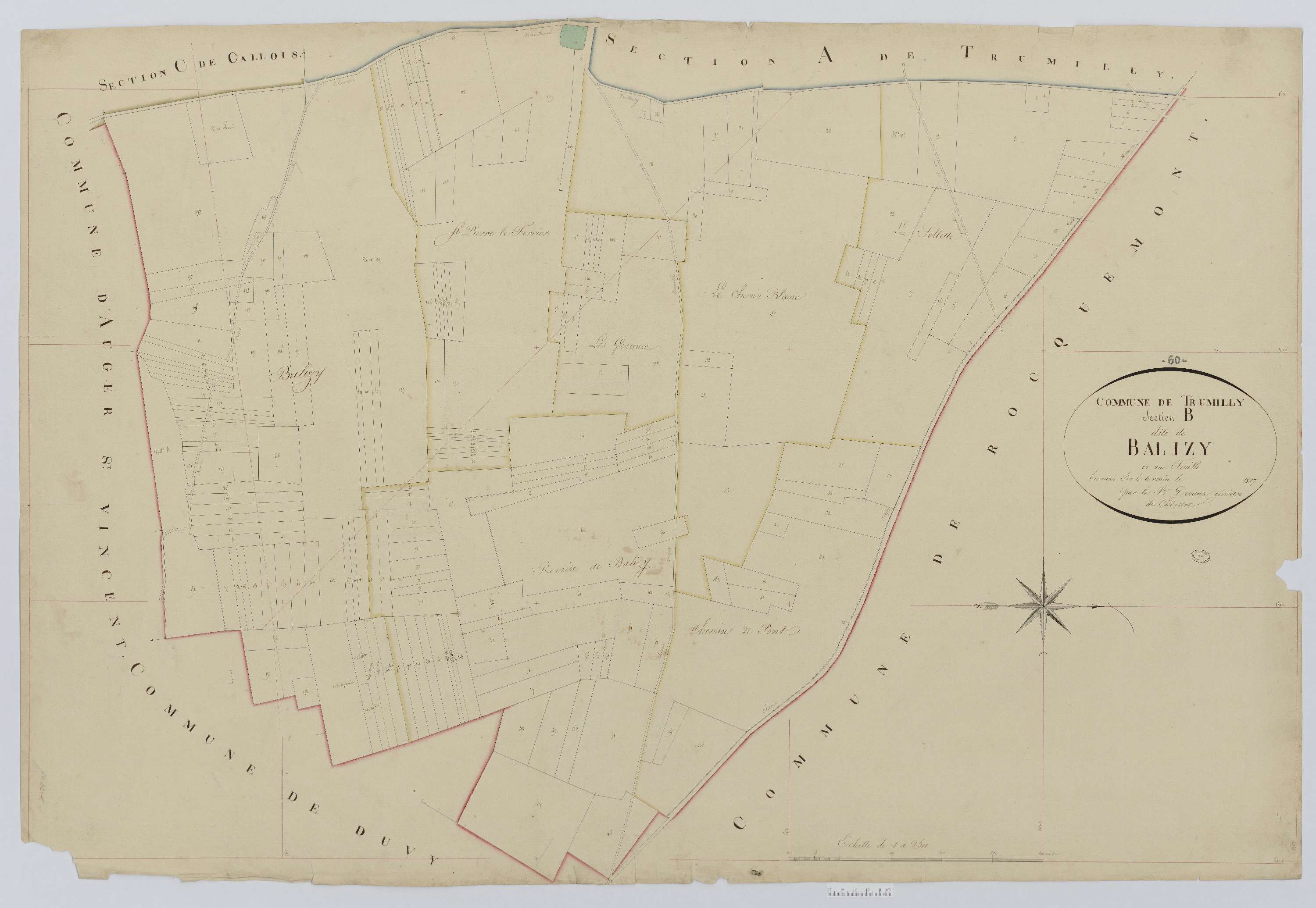 Trumilly - Cadastre napoléonien, section B, feuille unique