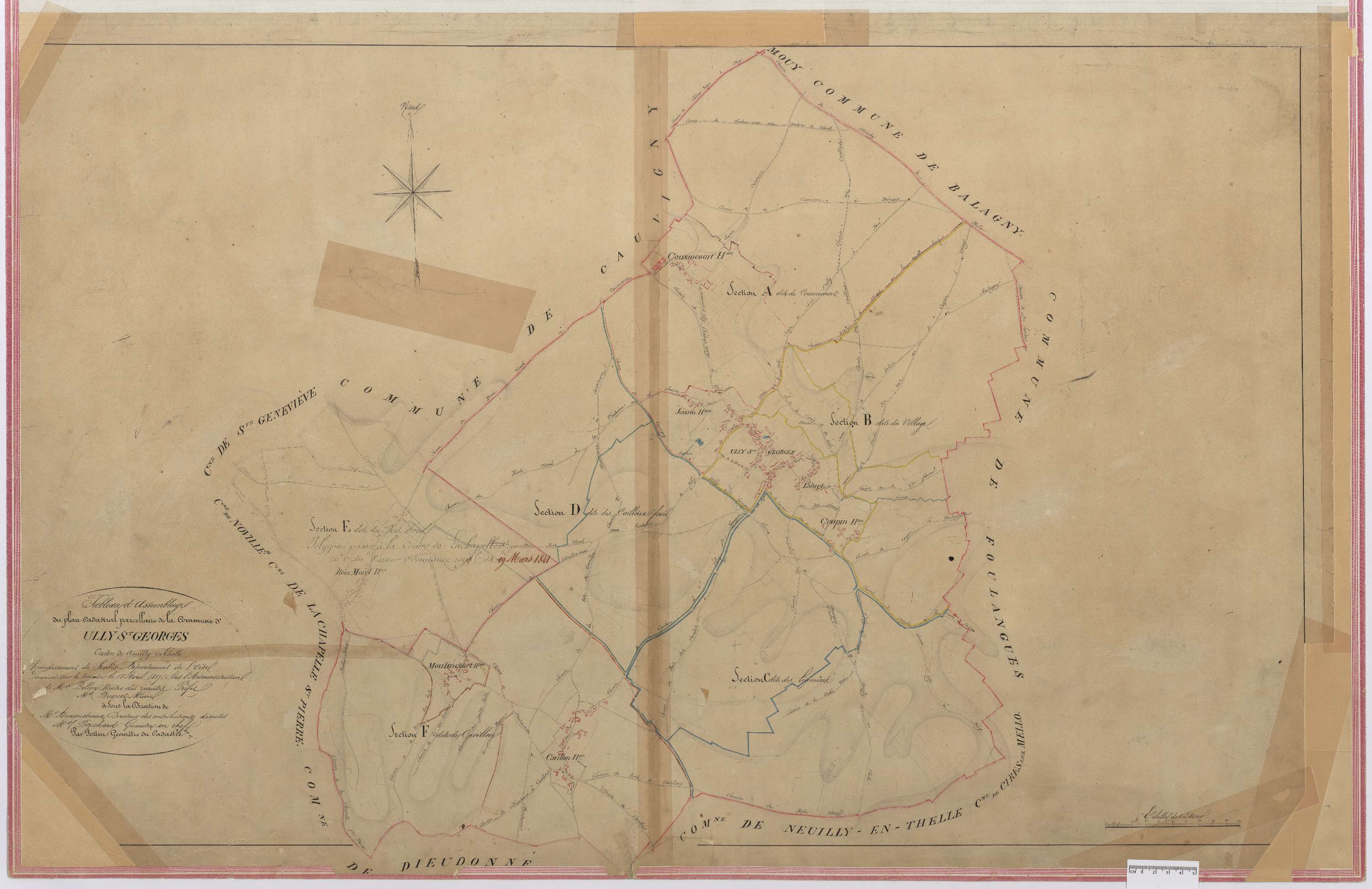 Ully-Saint-Georges - Cadastre napoléonien, tableau d'assemblage