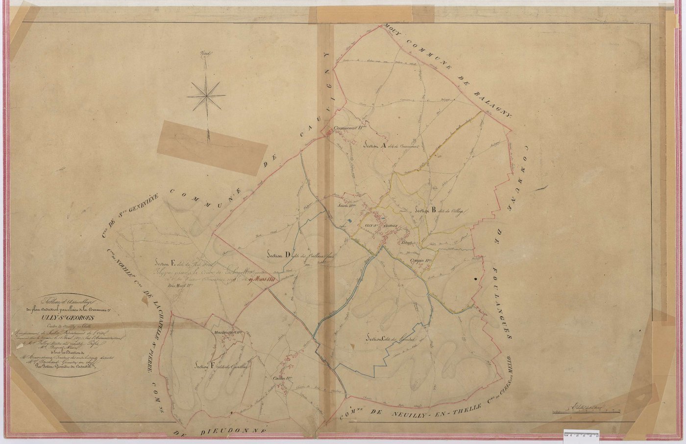 Ully-Saint-Georges - Cadastre napoléonien, tableau d'assemblage
