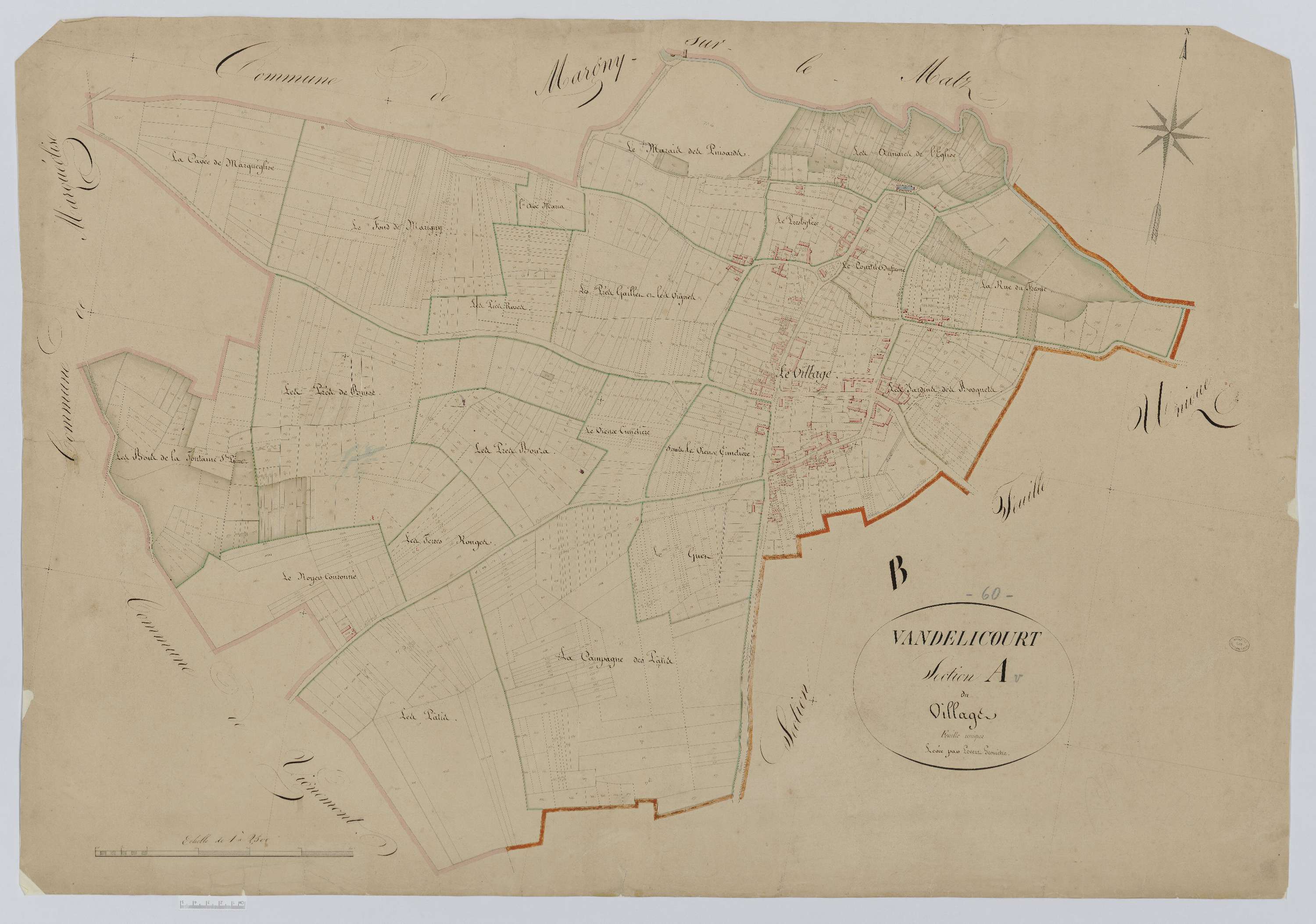 Vandélicourt - Cadastre napoléonien, section A, feuille unique