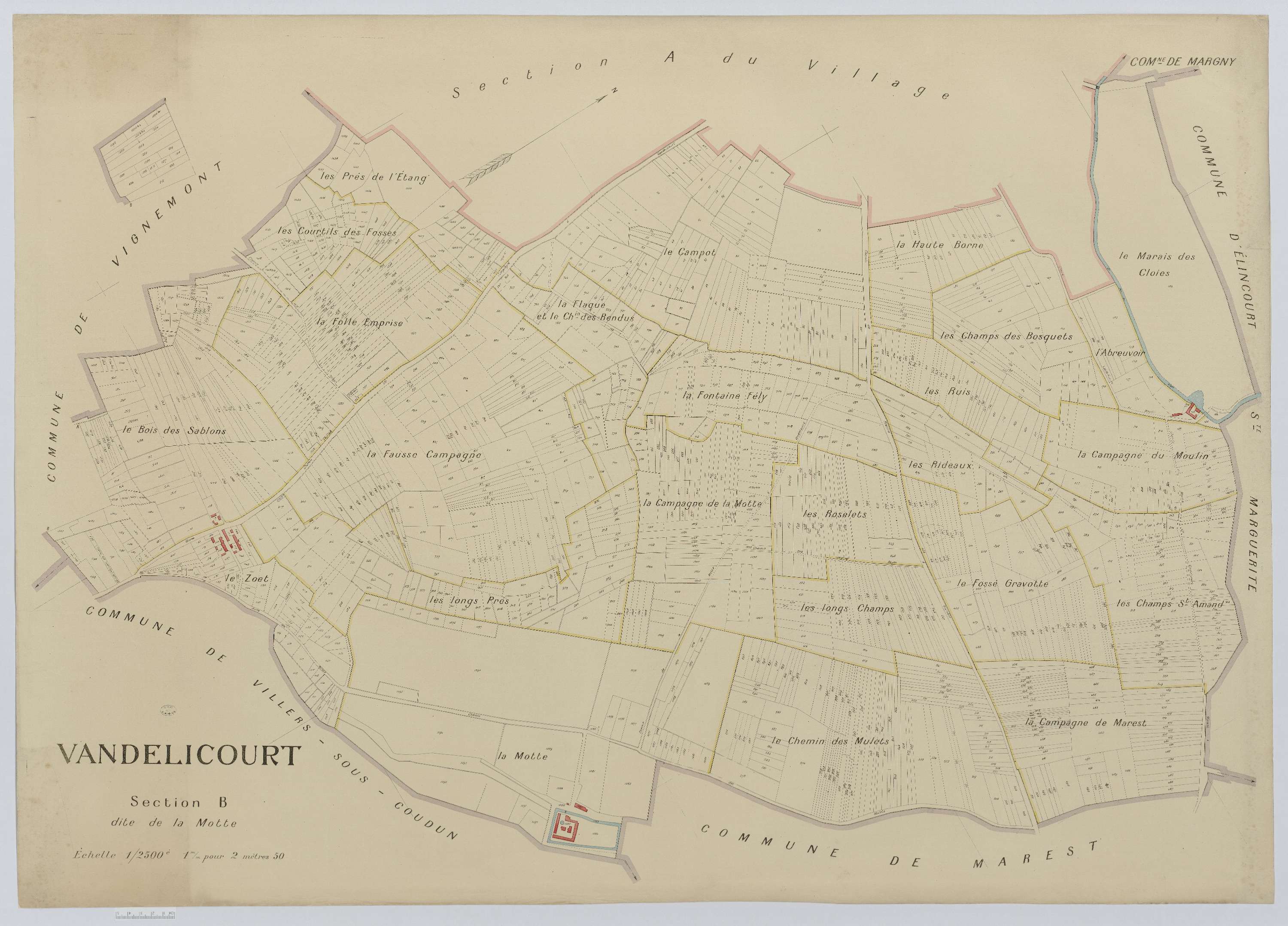 Vandélicourt - Cadastre napoléonien (copie), section B