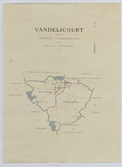Vandélicourt - Cadastre napoléonien, tableau d'assemblage