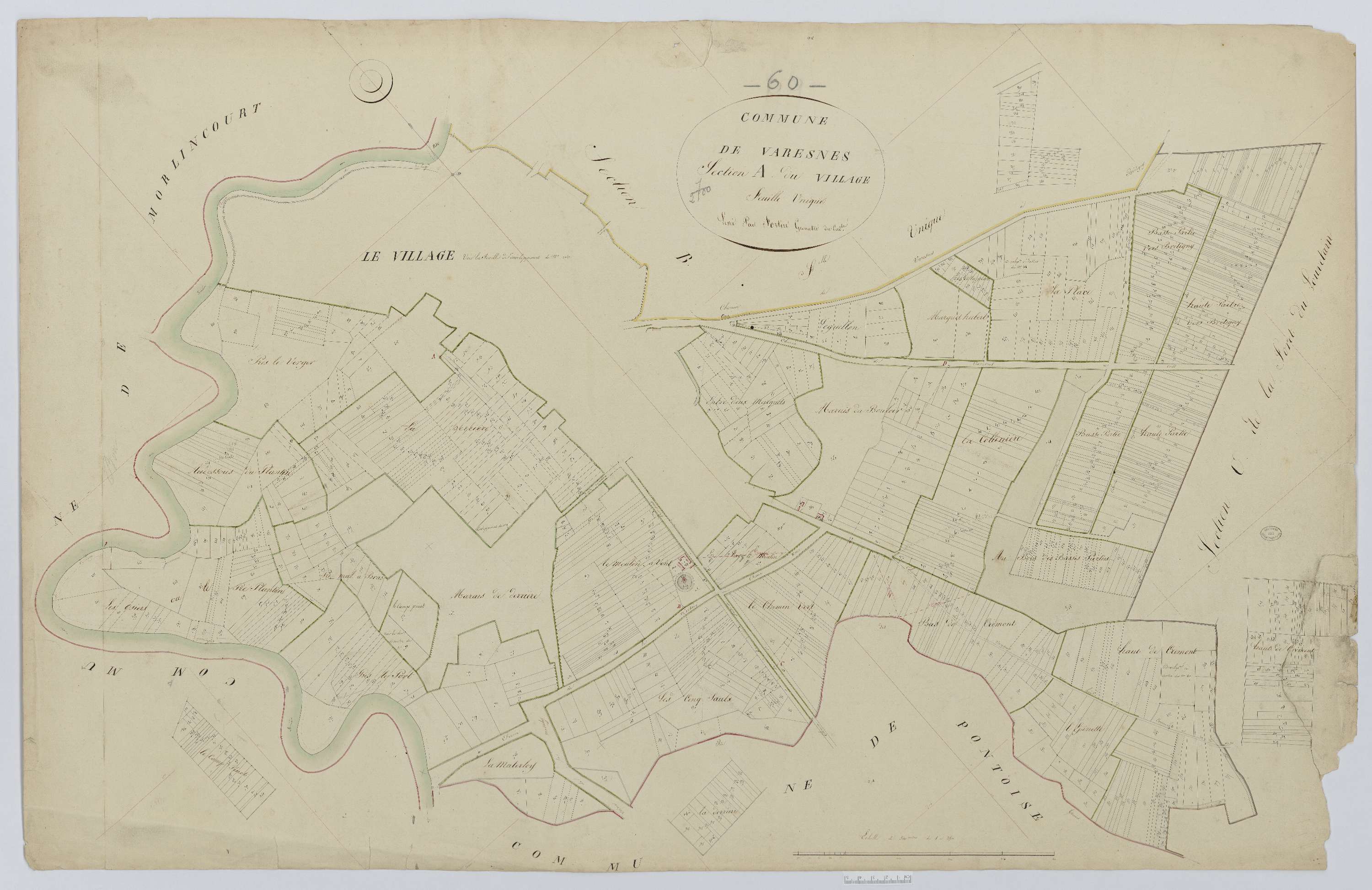 Varesnes - Cadastre napoléonien, section A, feuille unique