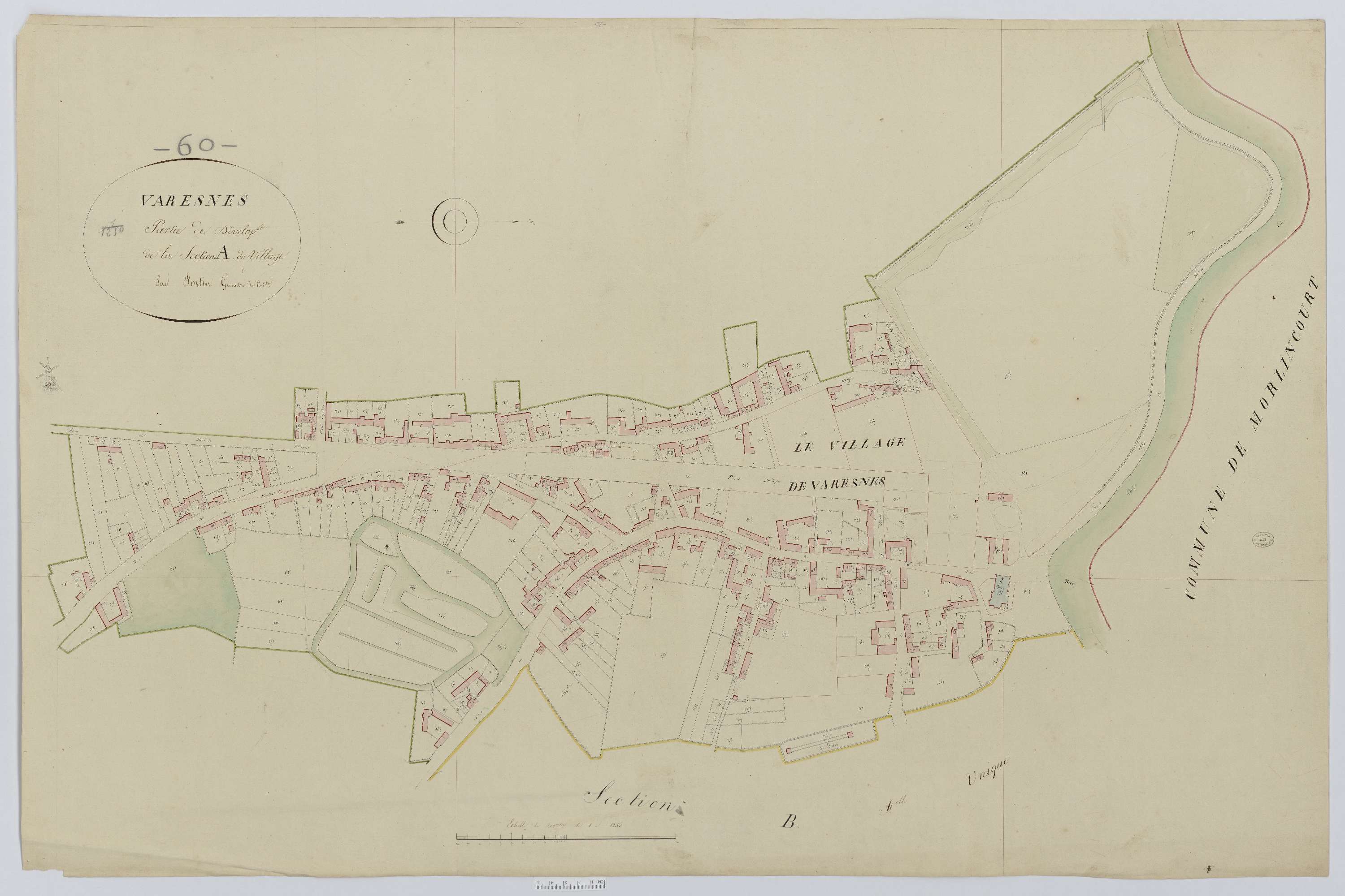 Varesnes - Cadastre napoléonien, développement de la section A