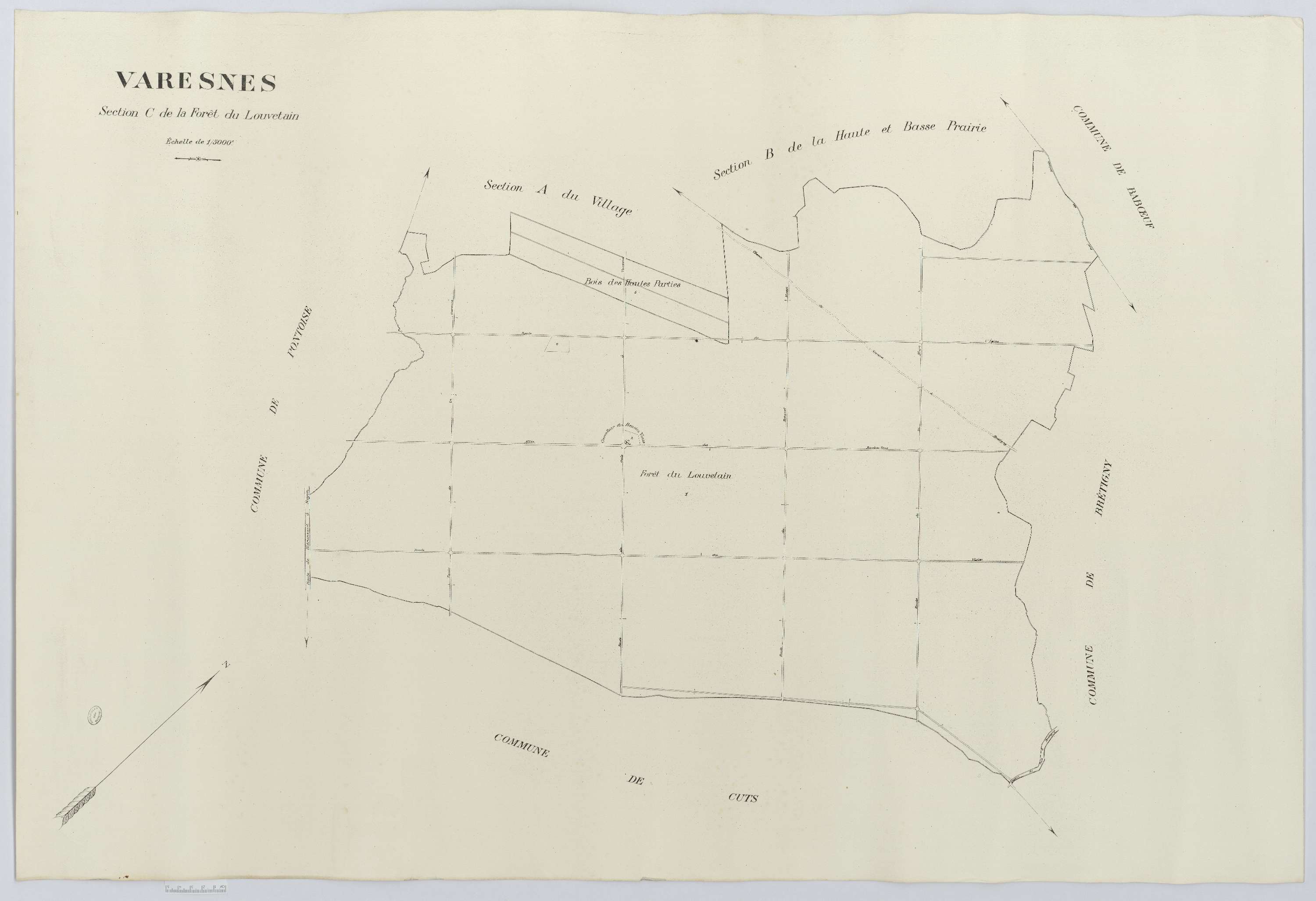 Varesnes - Cadastre napoléonien (copie), section C, feuille unique