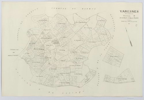 Varesnes - Cadastre napoléonien (copie), section B, feuille unique