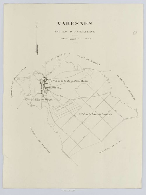 Varesnes - Cadastre napoléonien (copie), tableau d'assemblage