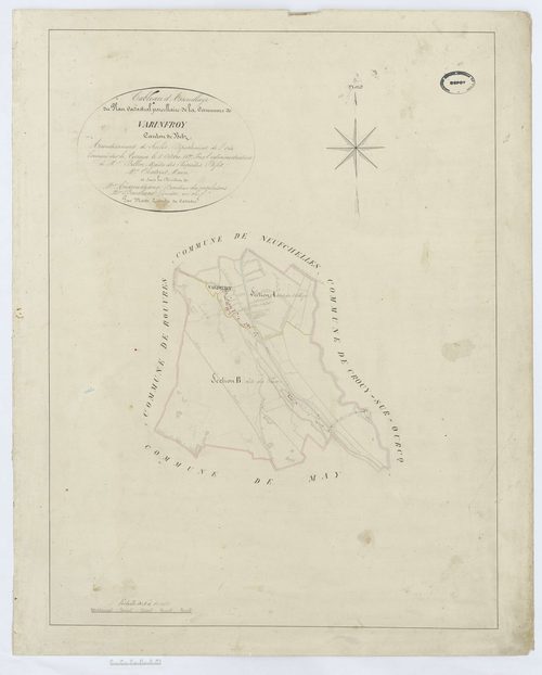 Varinfroy - Cadastre napoléonien, tableau d'assemblage