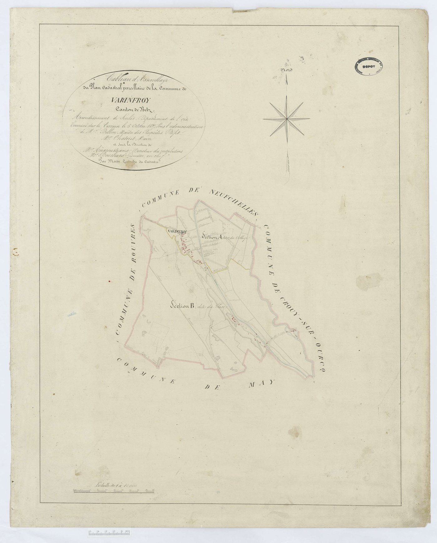 Varinfroy - Cadastre napoléonien, tableau d'assemblage