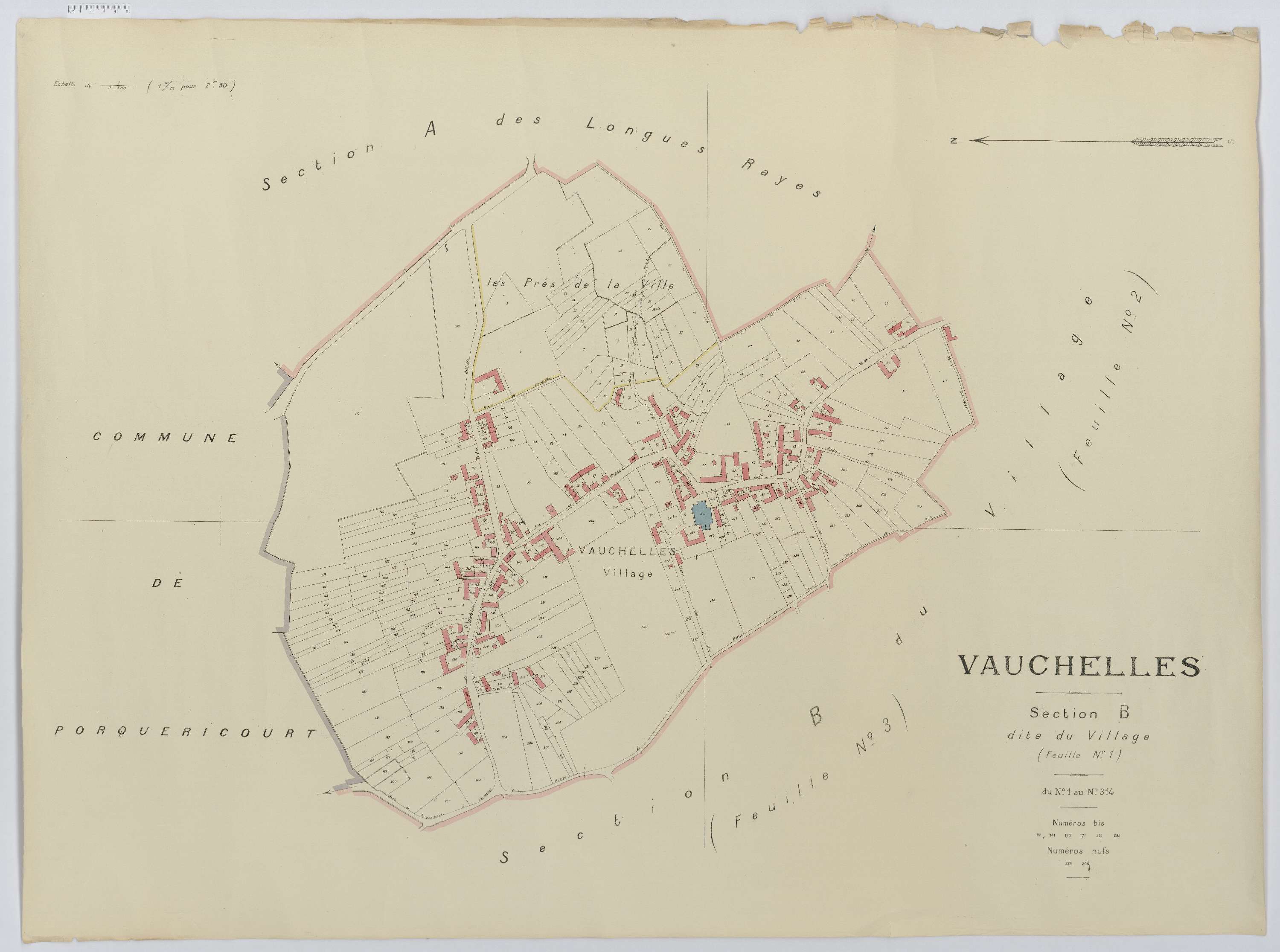 Vauchelles - Cadastre napoléonien (copie), section B1