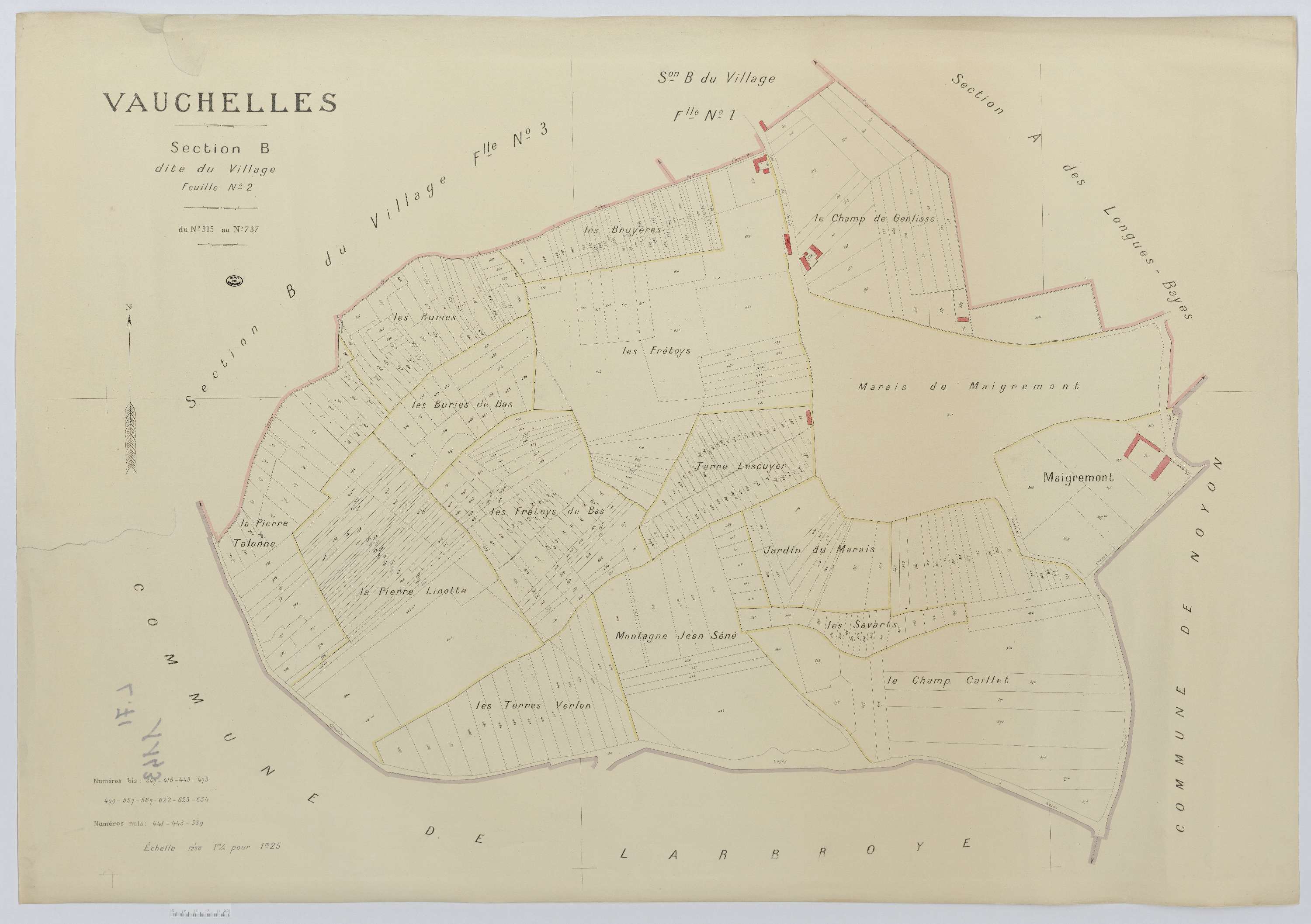Vauchelles - Cadastre napoléonien (copie), section B2