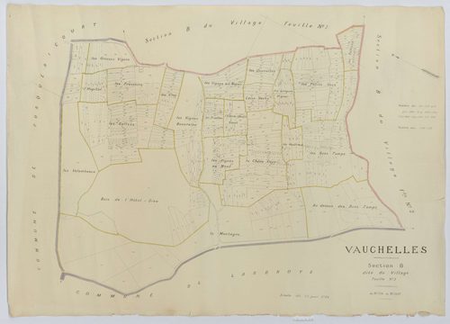 Vauchelles - Cadastre napoléonien (copie), section B3