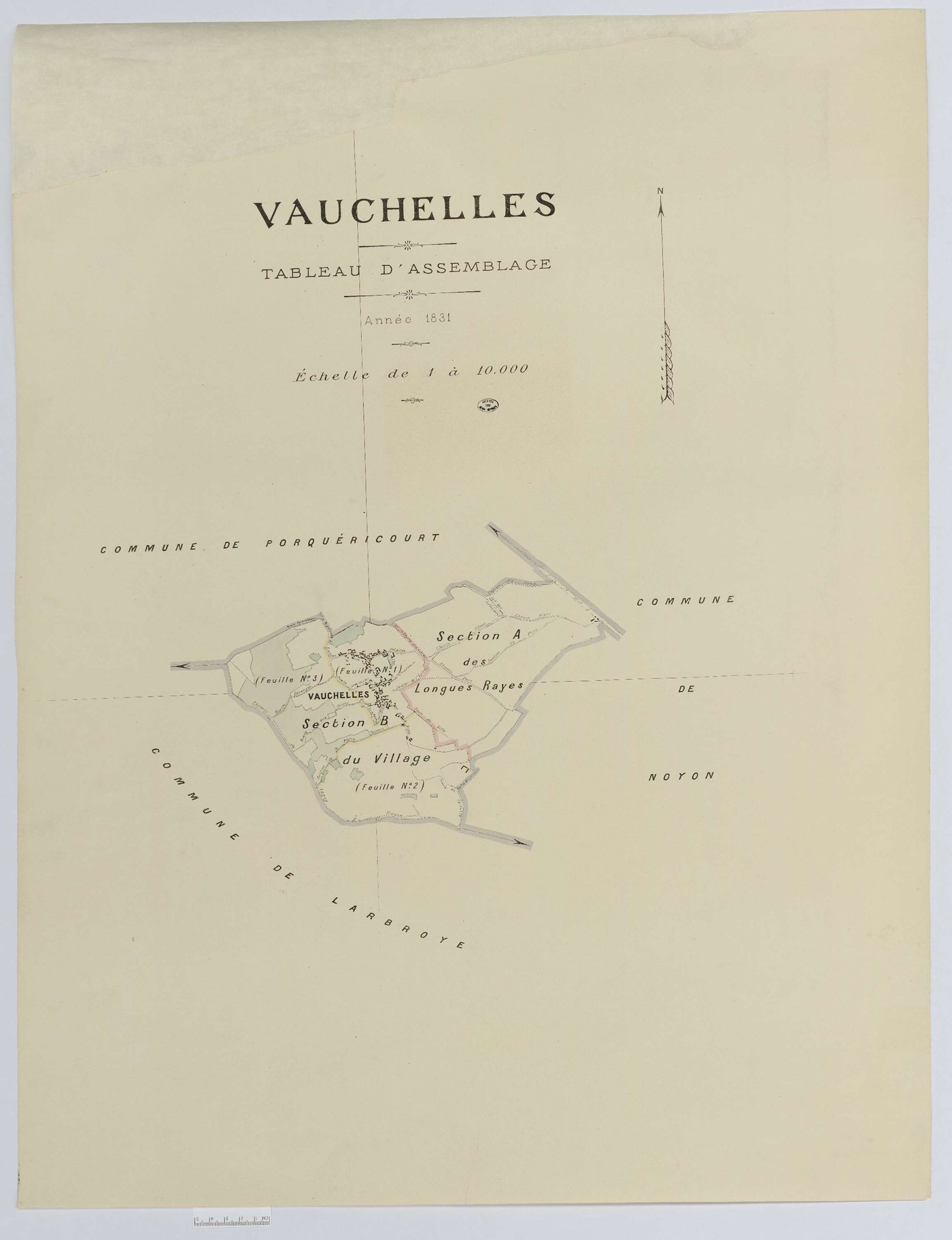 Vauchelles - Cadastre napoléonien (copie), tableau d'assemblage