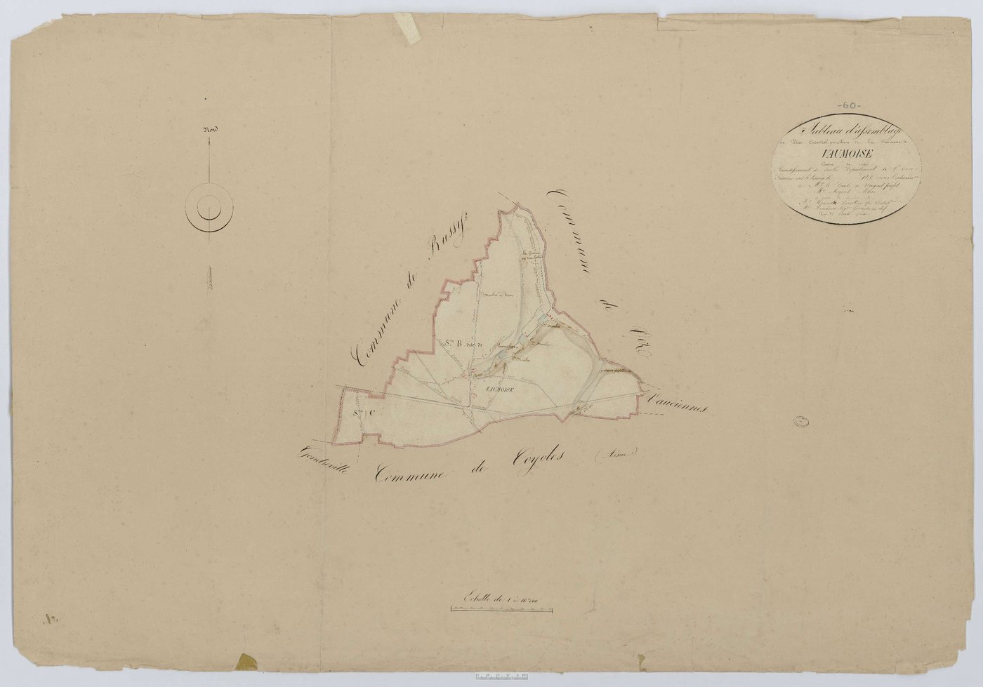 Vaumoise - Cadastre napoléonien, tableau d'assemblage