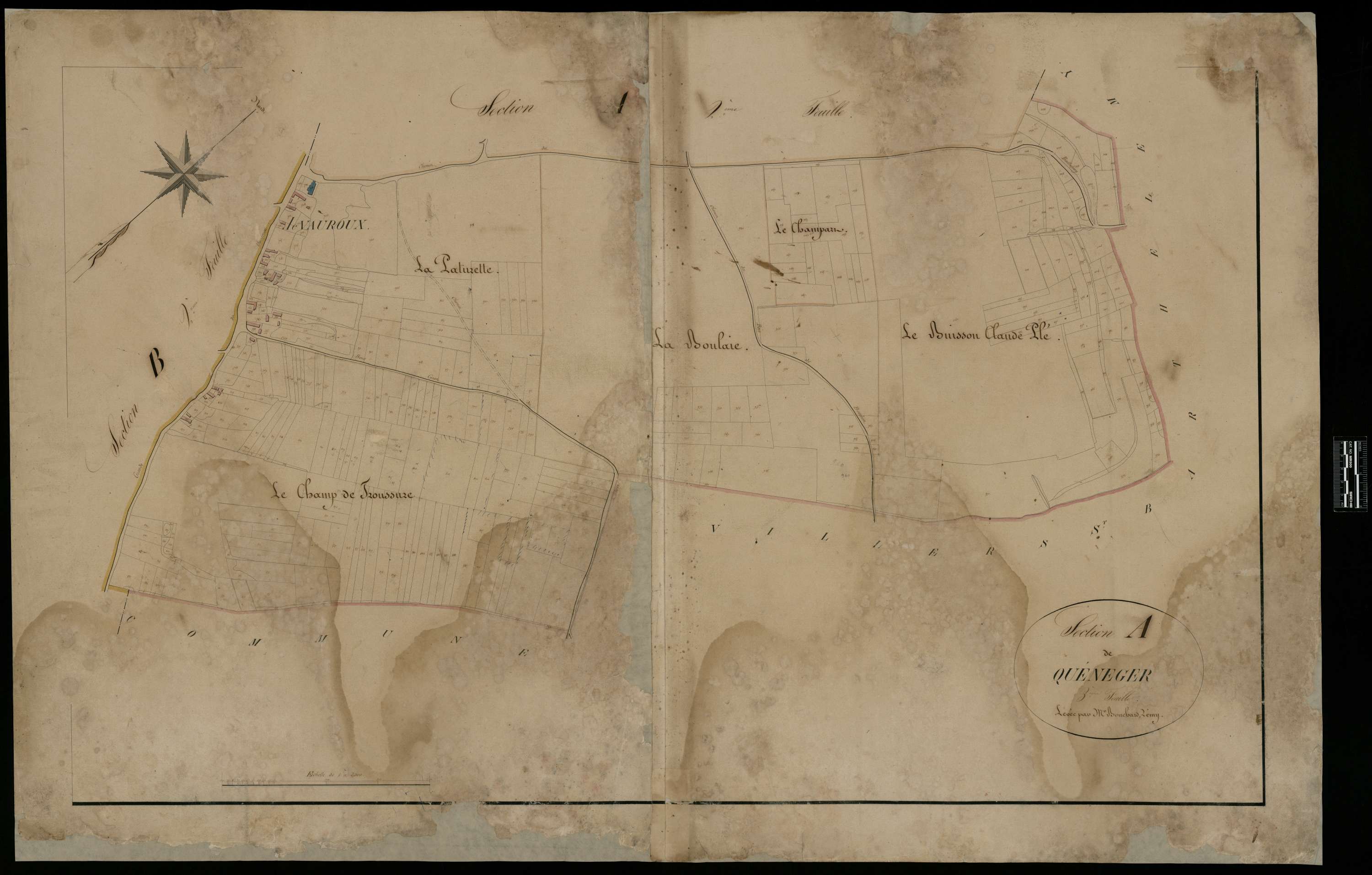 Le Vauroux - Cadastre napoléonien, section A3