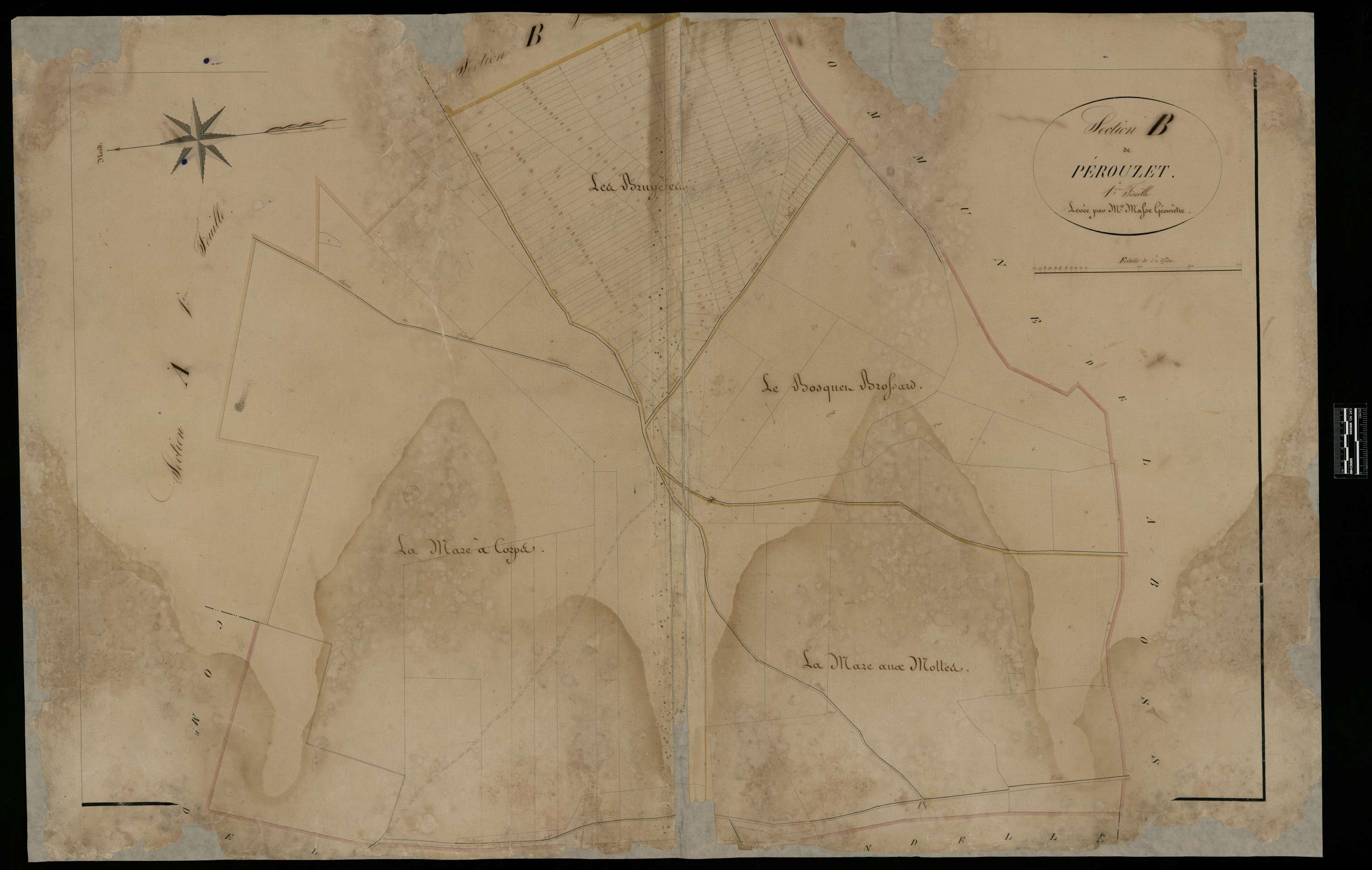 Le Vauroux - Cadastre napoléonien, section B1