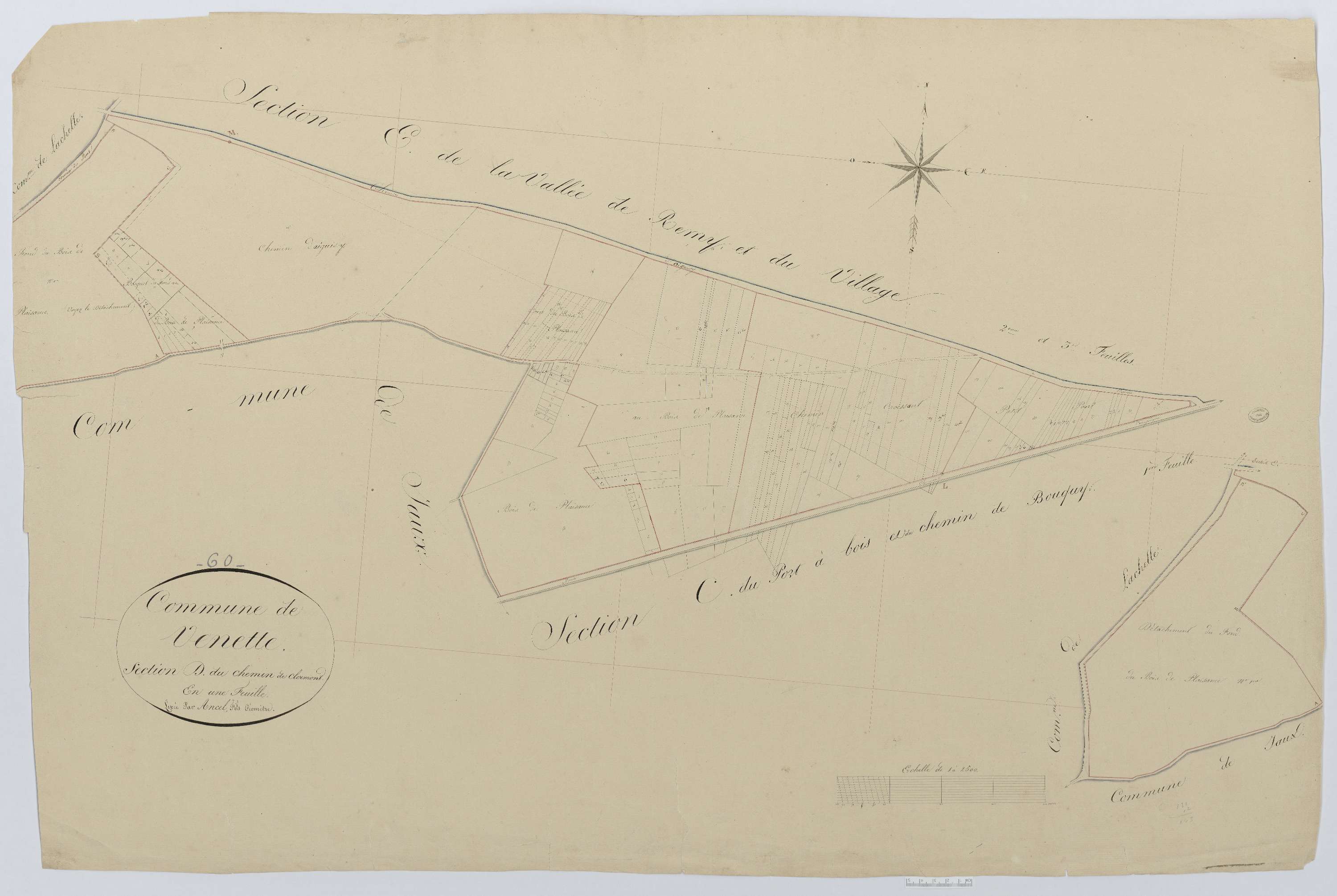 Venette - Cadastre napoléonien, section D, feuille unique