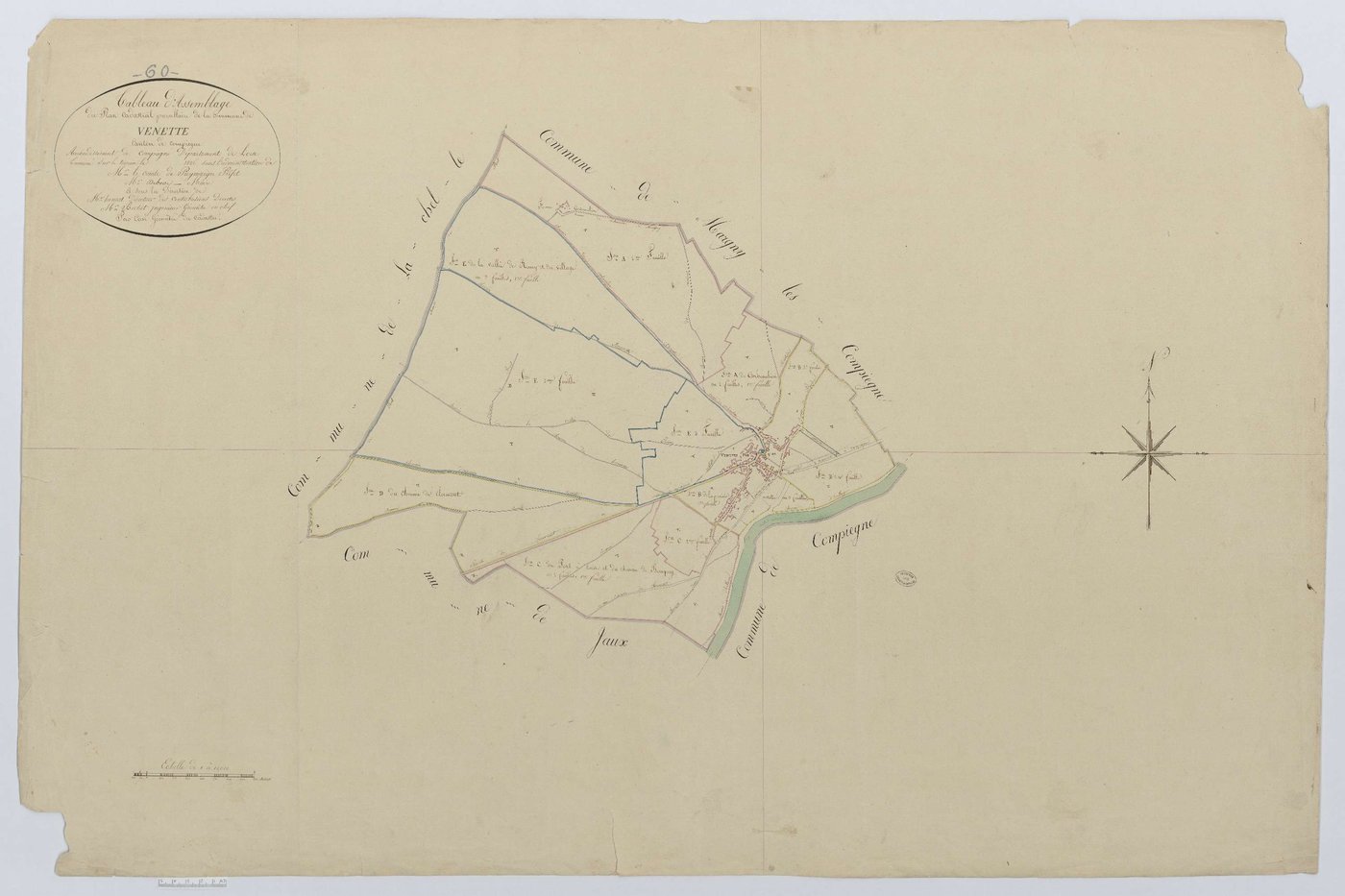 Venette - Cadastre napoléonien, tableau d'assemblage