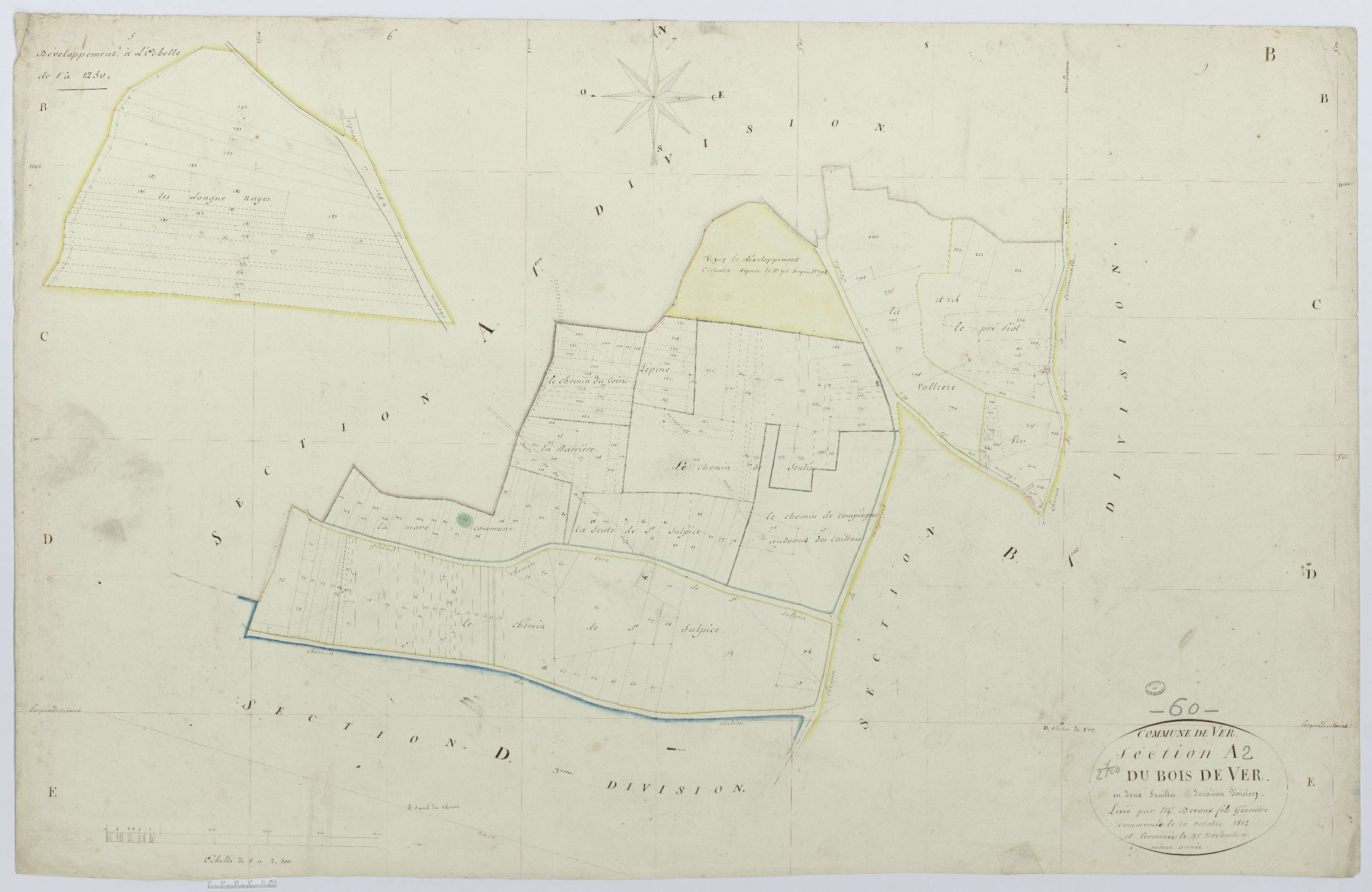 Ver-sur-Launette - Cadastre napoléonien, section A2